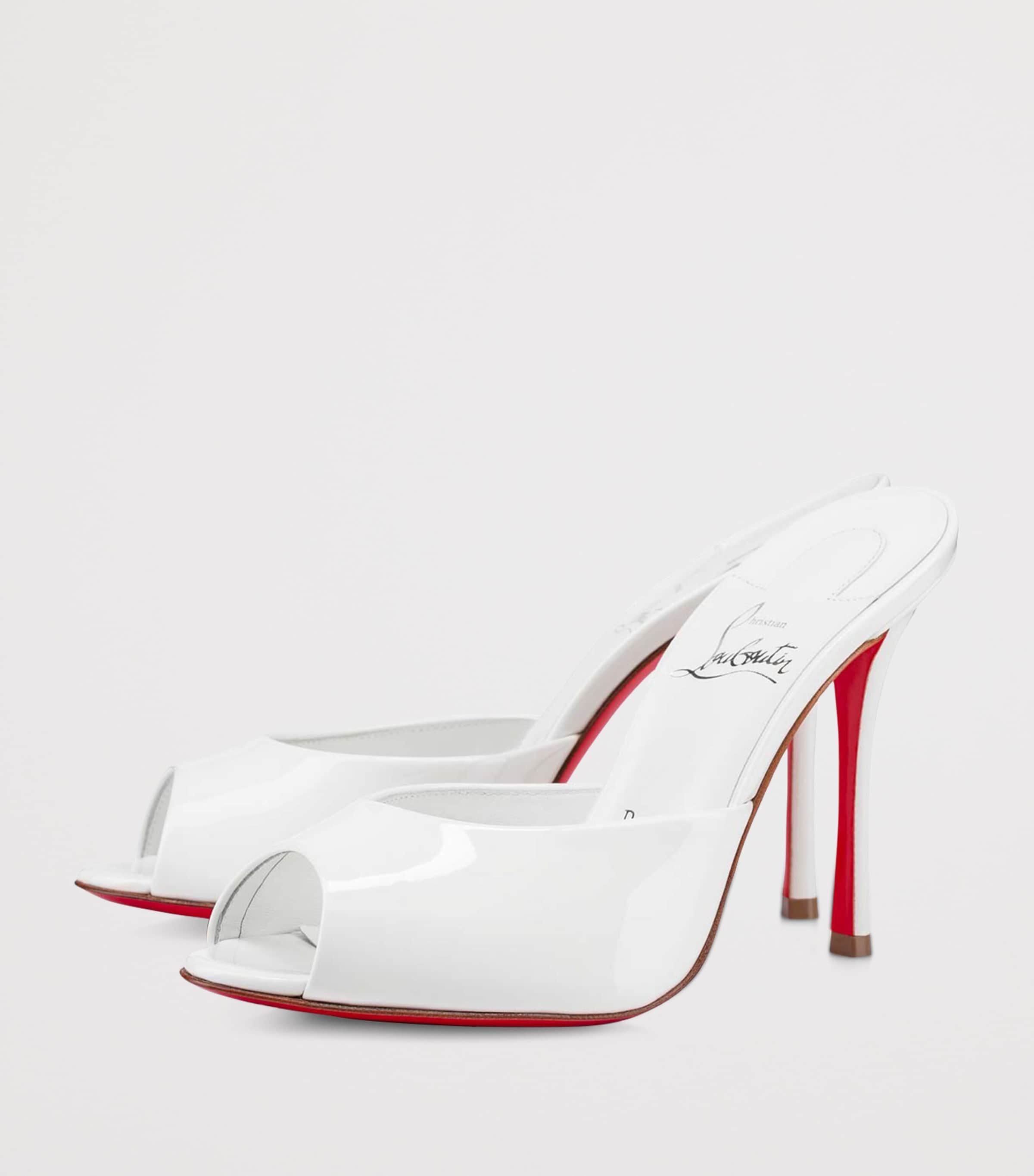 Me Dolly Bianco Patent Leather Mules 100 W302 Image 2