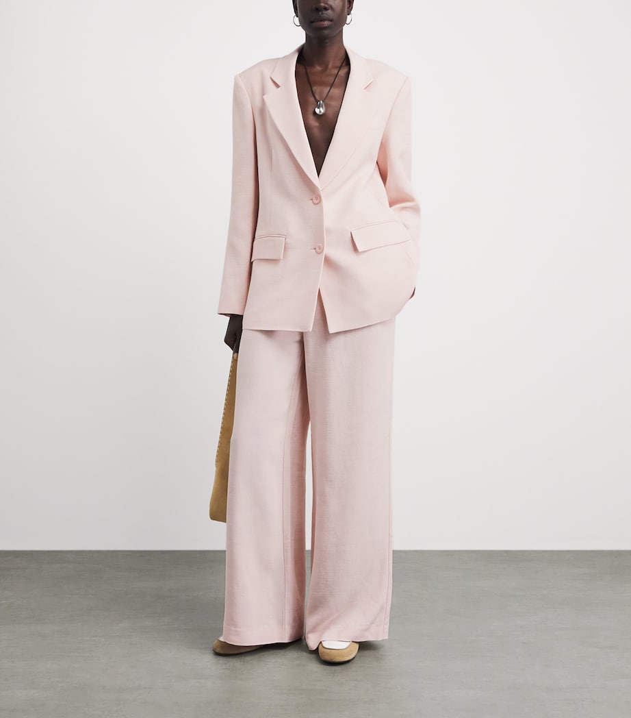Claudie Pierlot Womens Single-Breasted Blazer Pale Pink Image 2