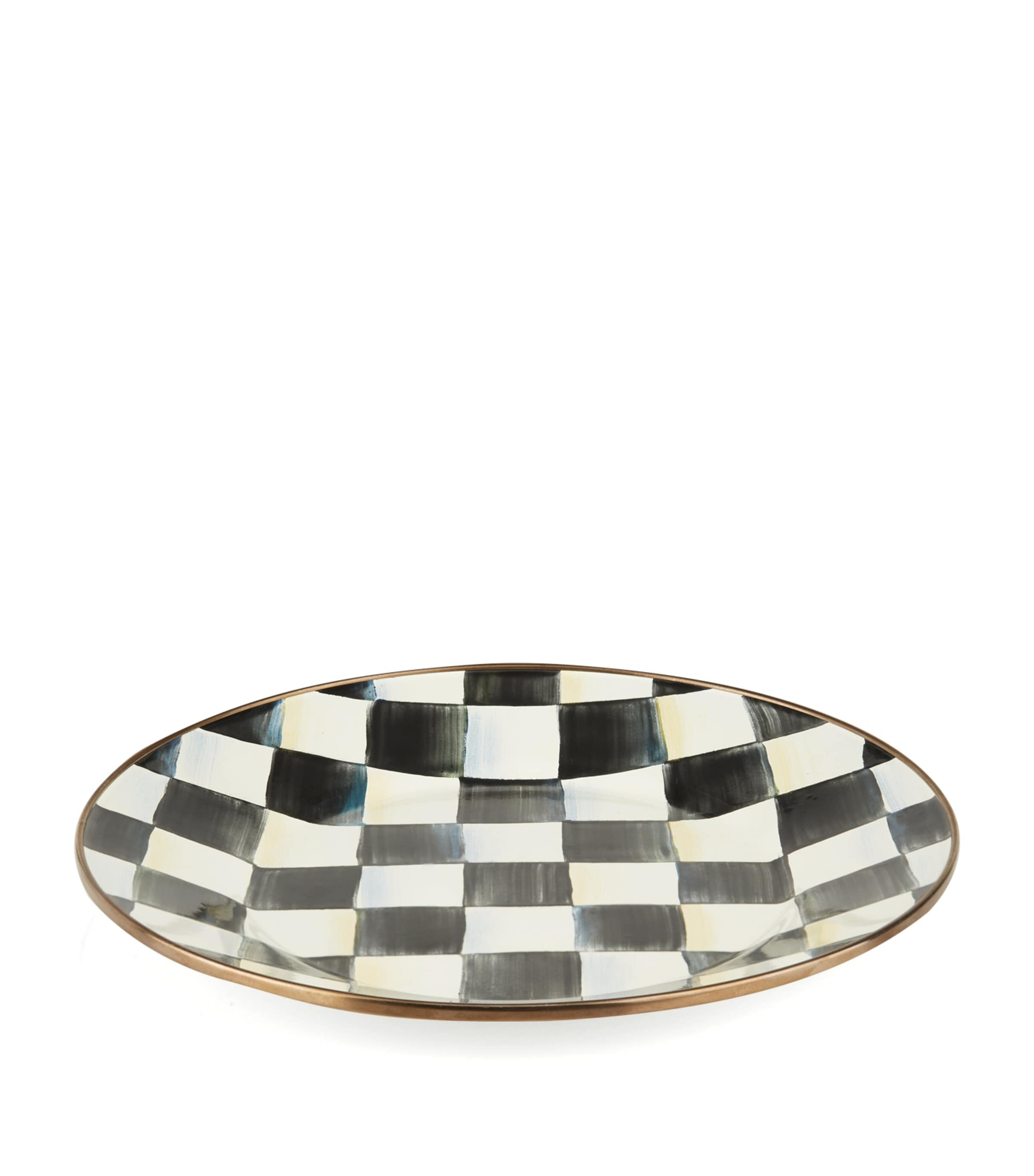 Mackenzie-childs Courtly Check Enamel Dinner Plate In Black