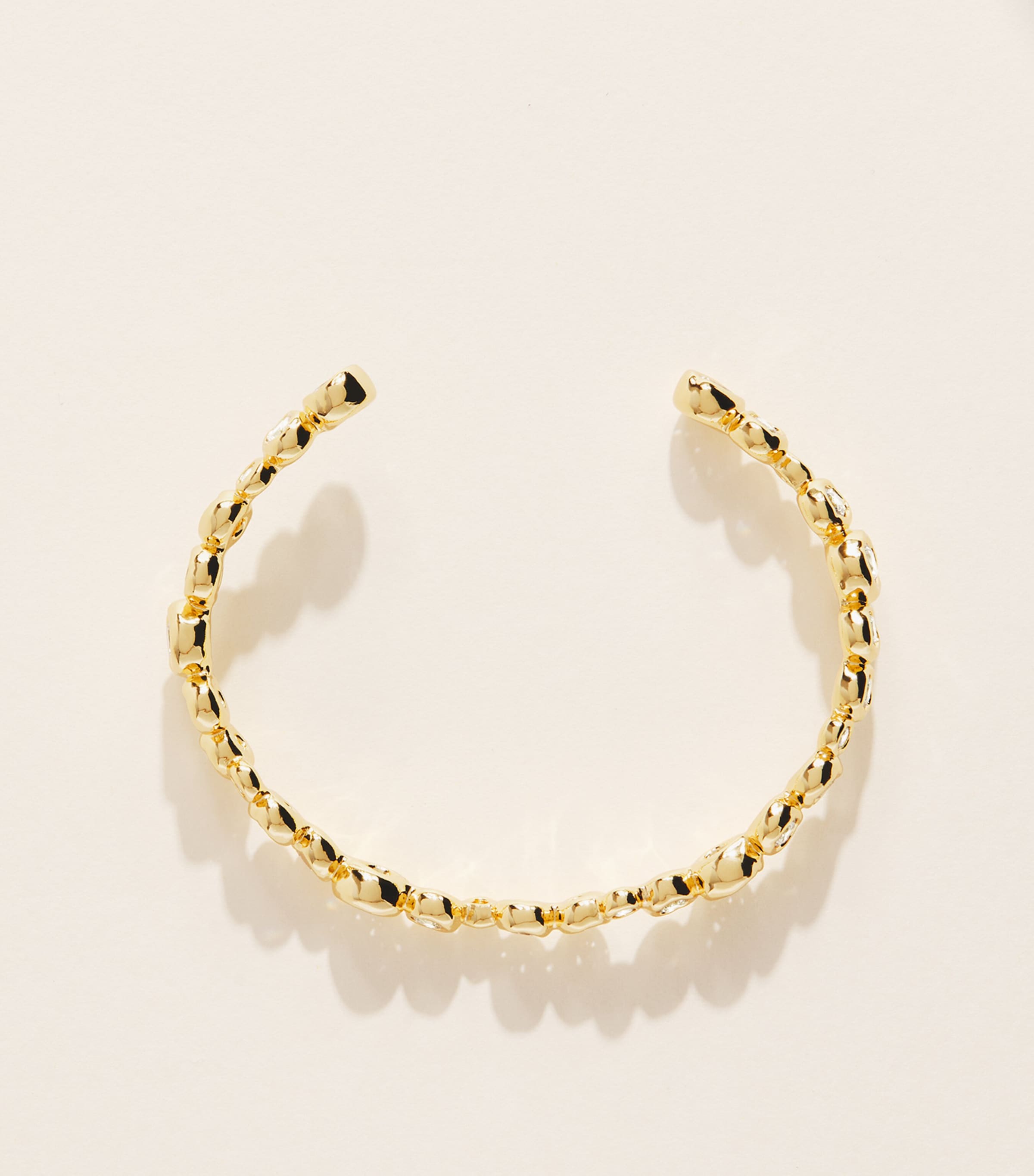 Alexis Bittar Gold-Plated Skinny Asterales Cuff Bracelet Stones Gold Image 3