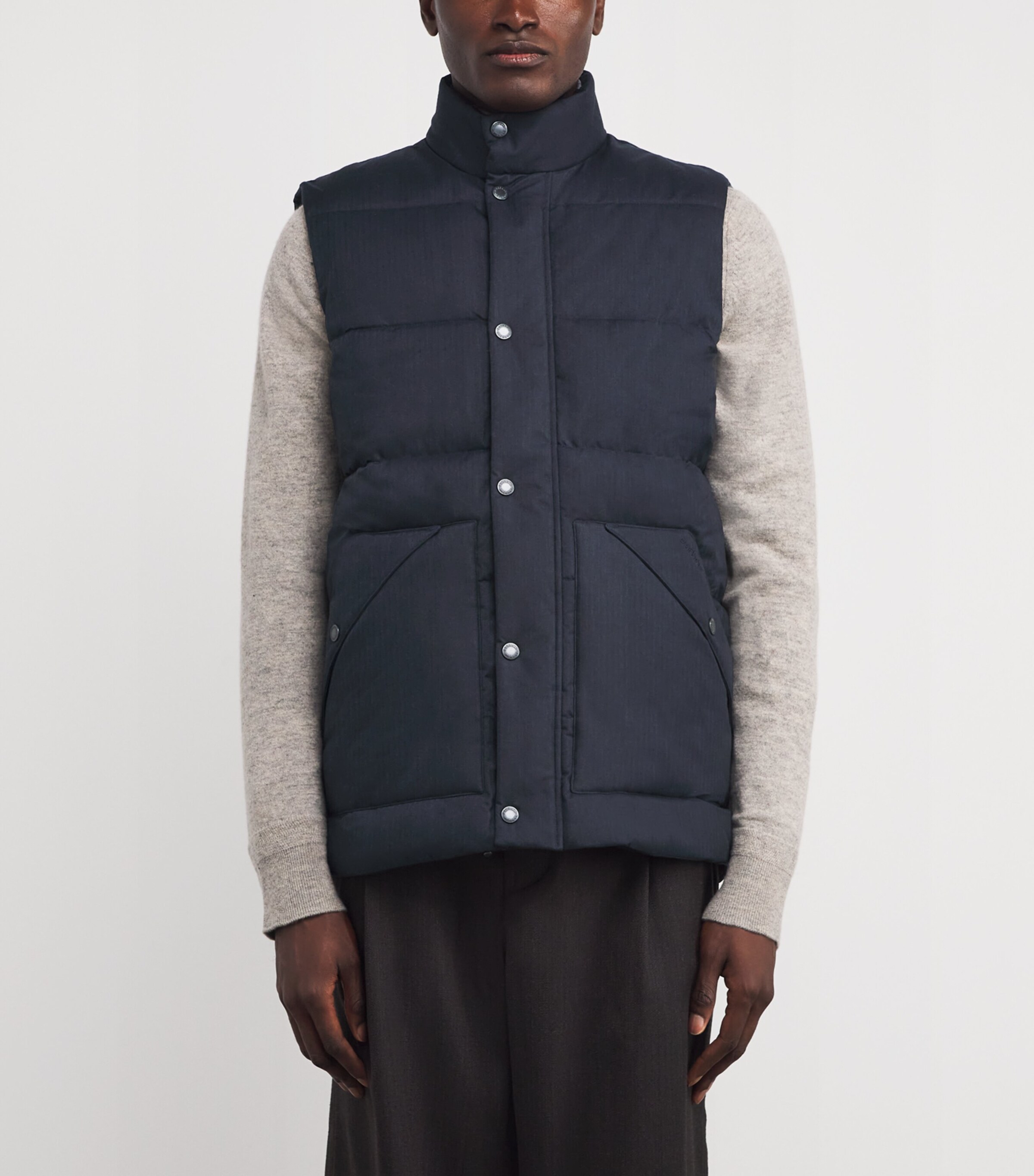 Barbour Mens Brampton Puffer Gilet Dk Navy/midnight Oak Image 3
