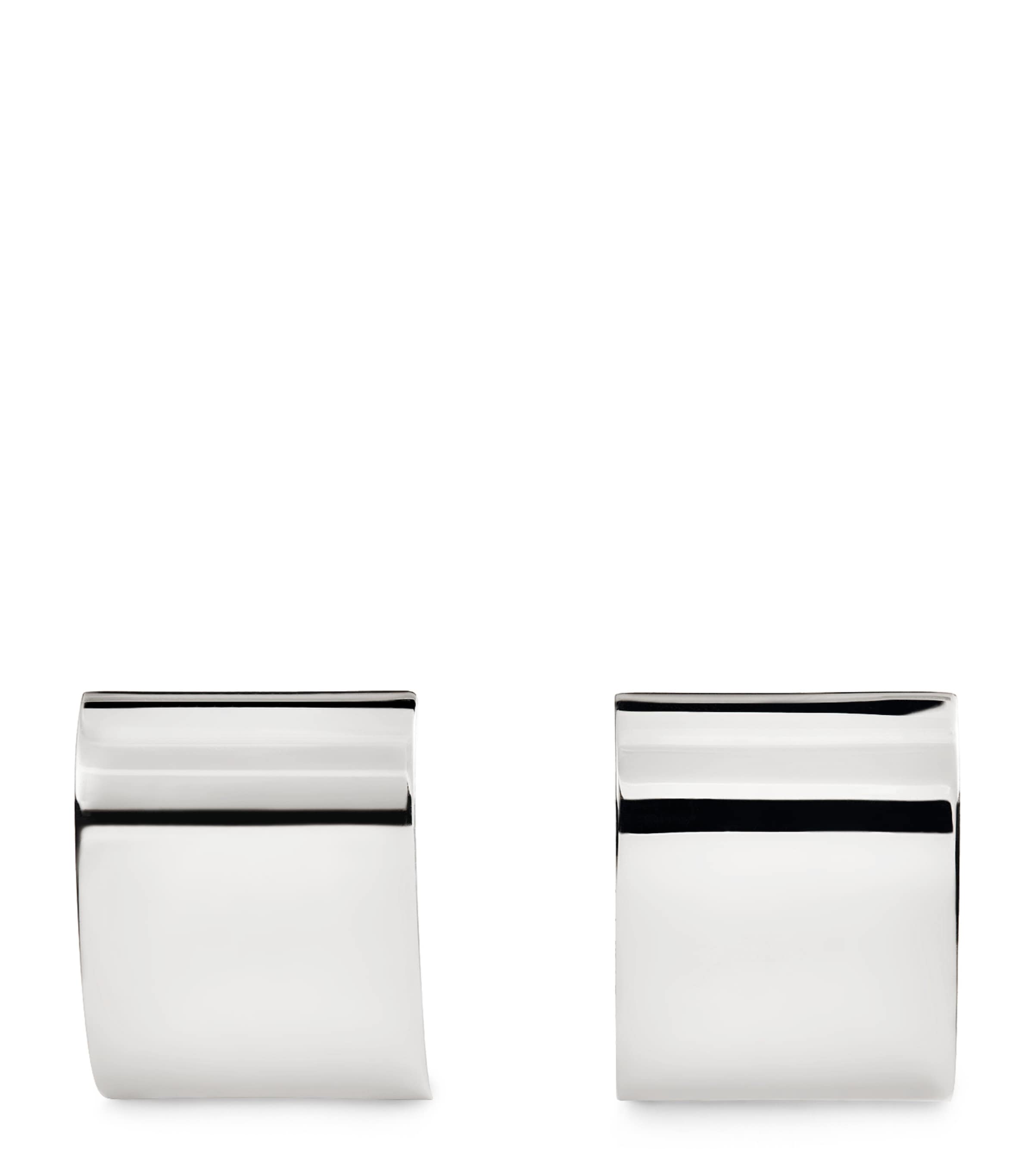 Lie Studio Sterling Silver Square Sonya Earrings In White