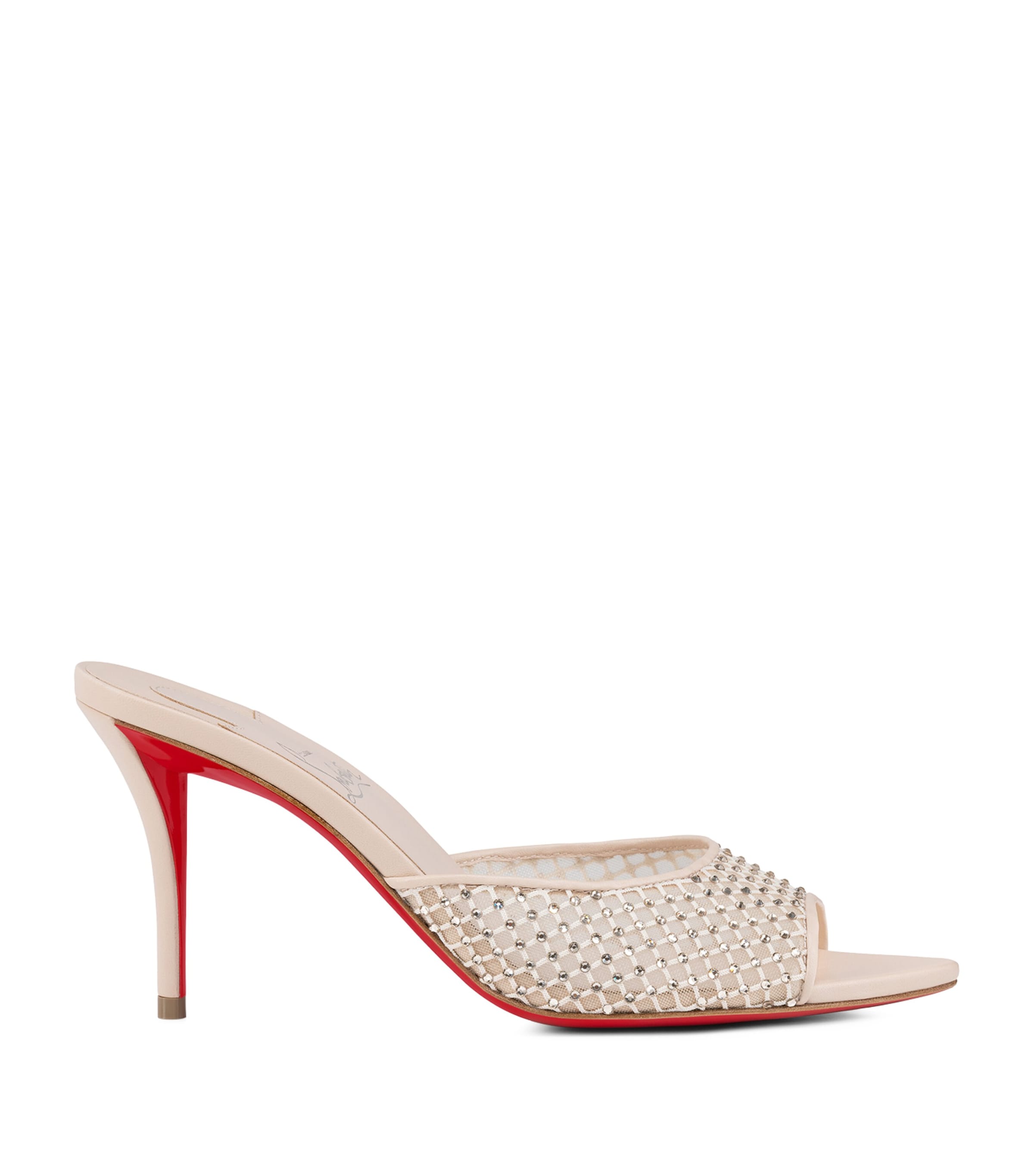 CHRISTIAN LOUBOUTIN APOSTROPHA MESH STRASS MULES 80