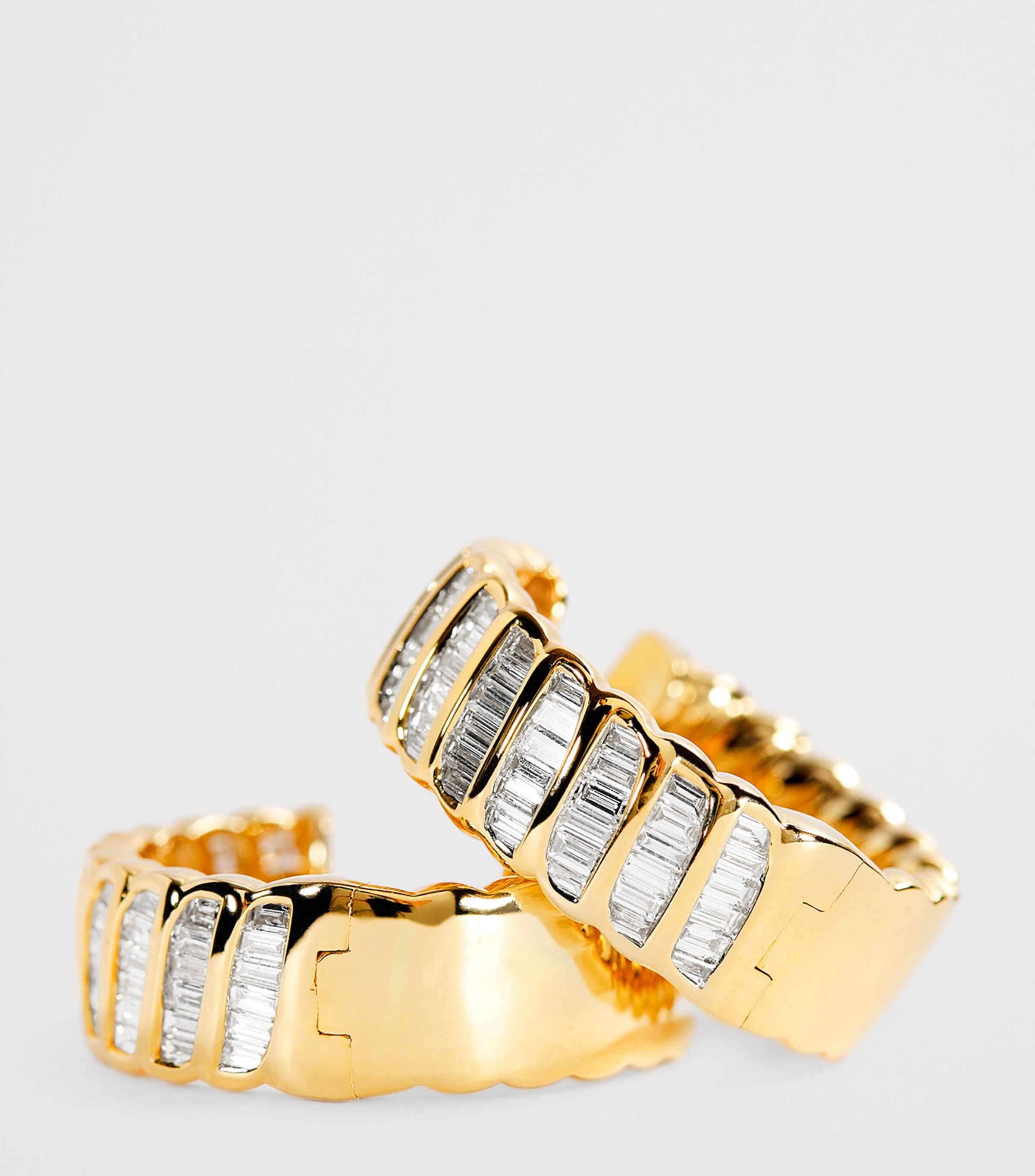 Yellow Gold and Diamond Zoe Hoop Earrings YELLOW GOLD Image 5