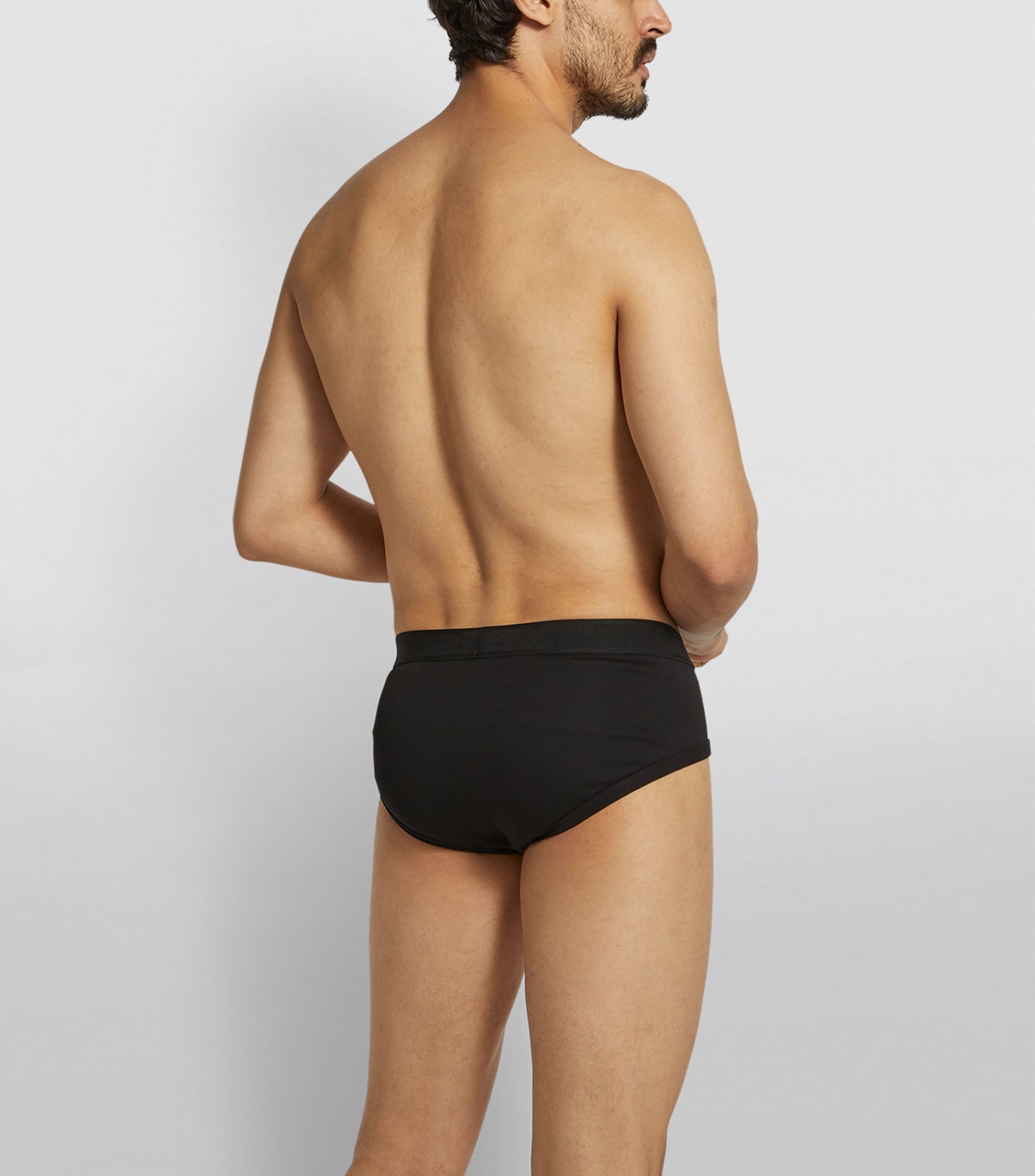 Stretch-Cotton Logo Briefs (Pack of 2) 002 BLACK Image 4
