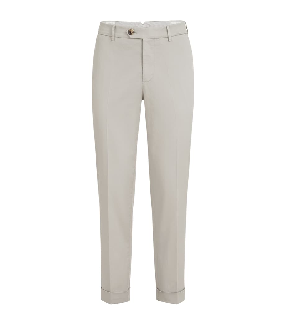 Brunello Cucinelli Mens Stretch-Cotton Gabardine Trousers Image 1