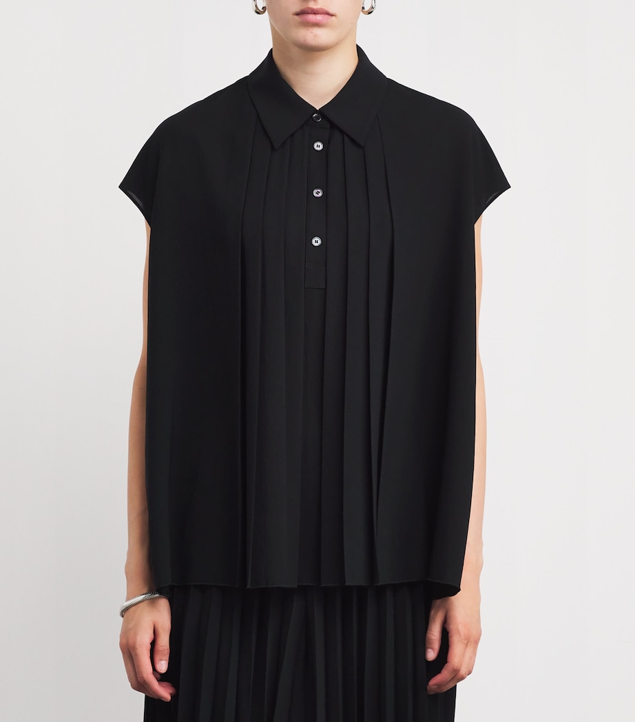 Pleated Antin Blouse BLACK Image 3
