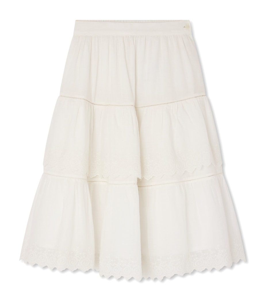 Bonpoint Cotton Lavona Maxi Skirt (10-14 Years) Upb Blanc Lait Image 1