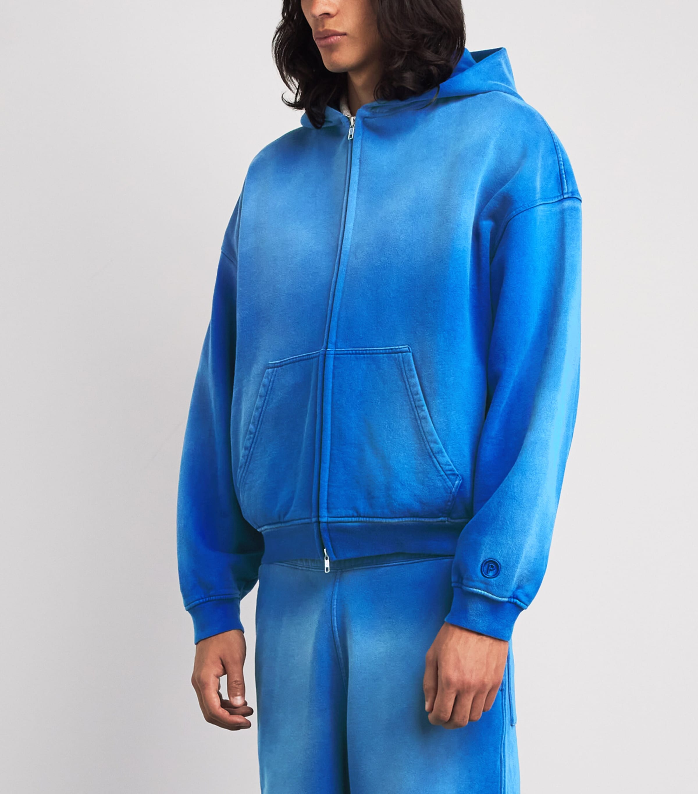Picante Mens Organic Cotton Everyday Zip-Up Hoodie Royal Blue Image 4