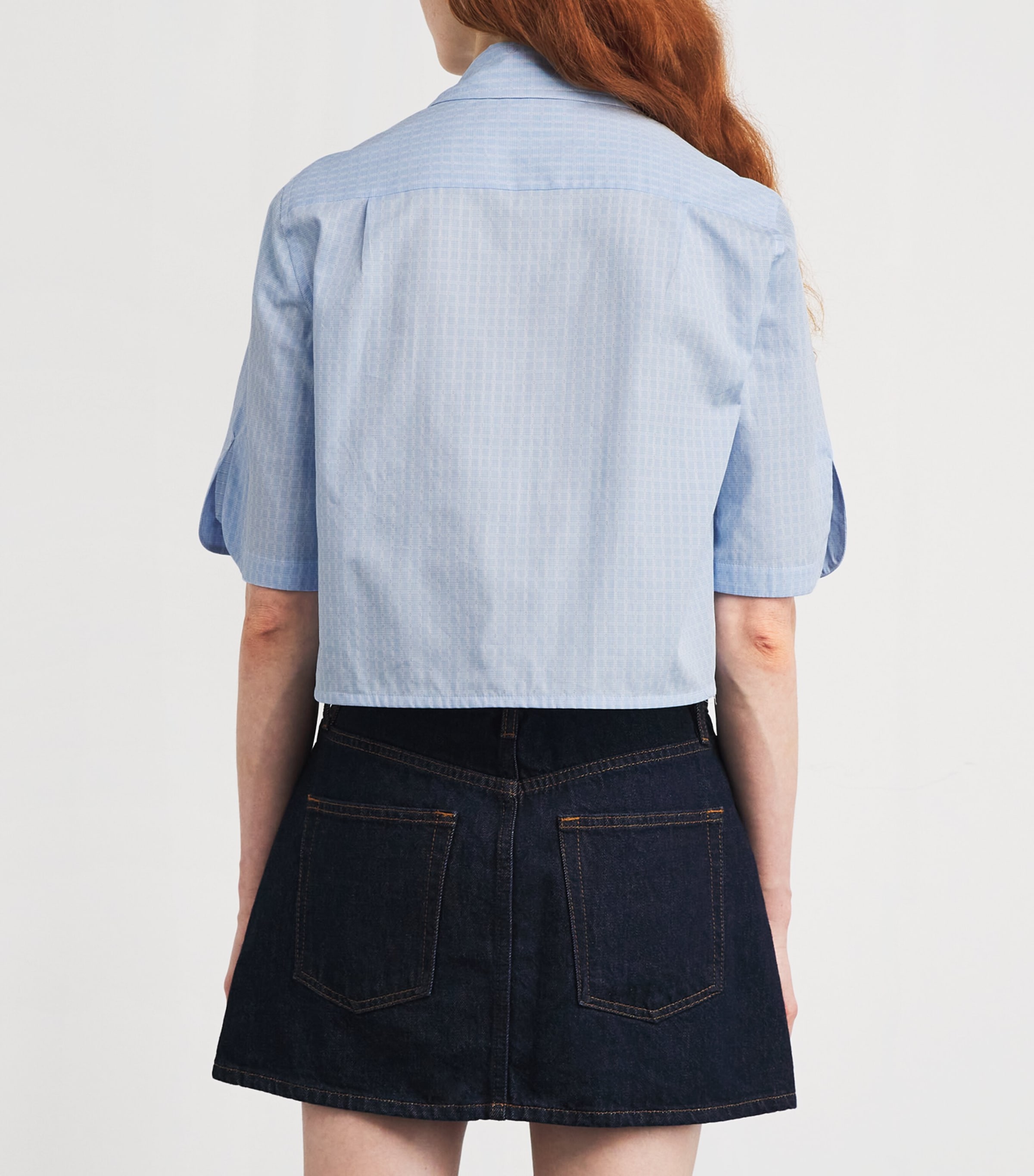 Cropped Check Shirt DUAL-COLOR Image 4