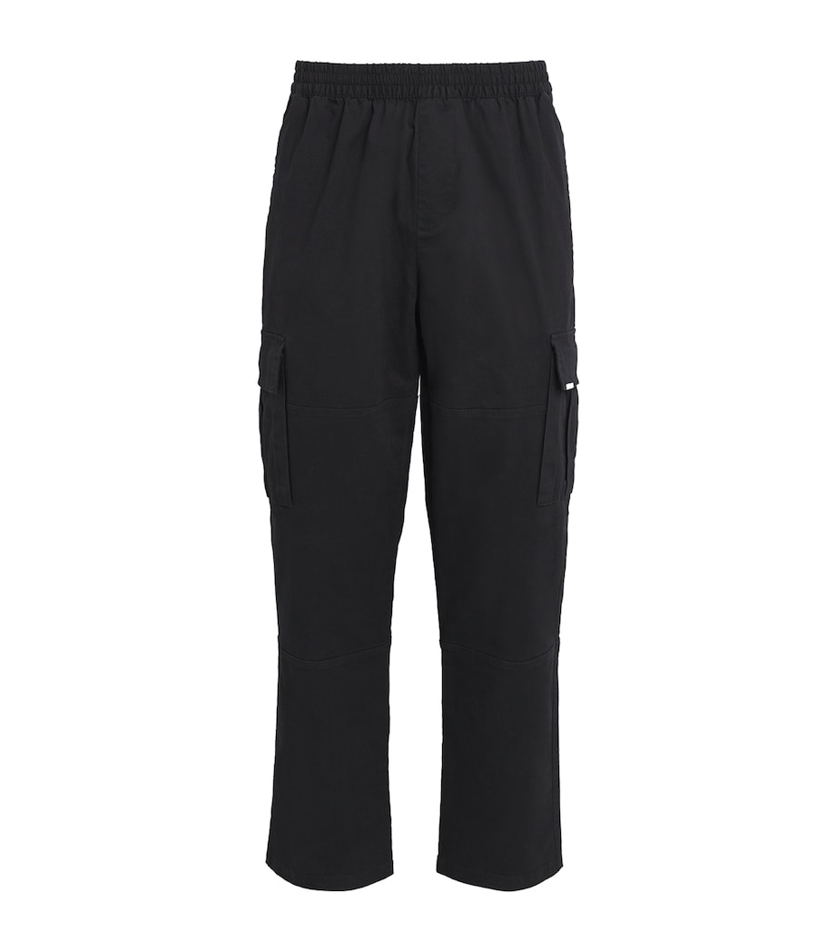 Stretch-Cotton Cargo Trousers BLACK Image 1