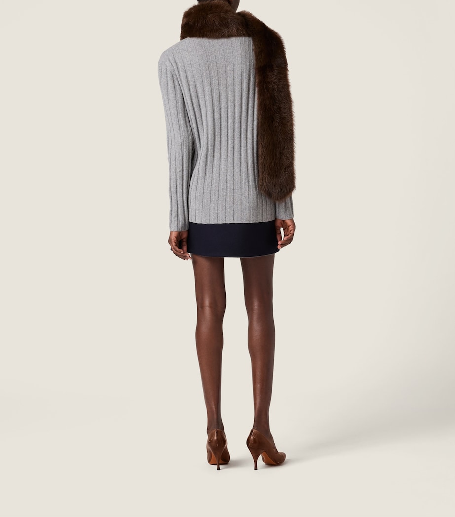 Wool-Cashmere Ribbed Oversized Sweater F0031 Image 3