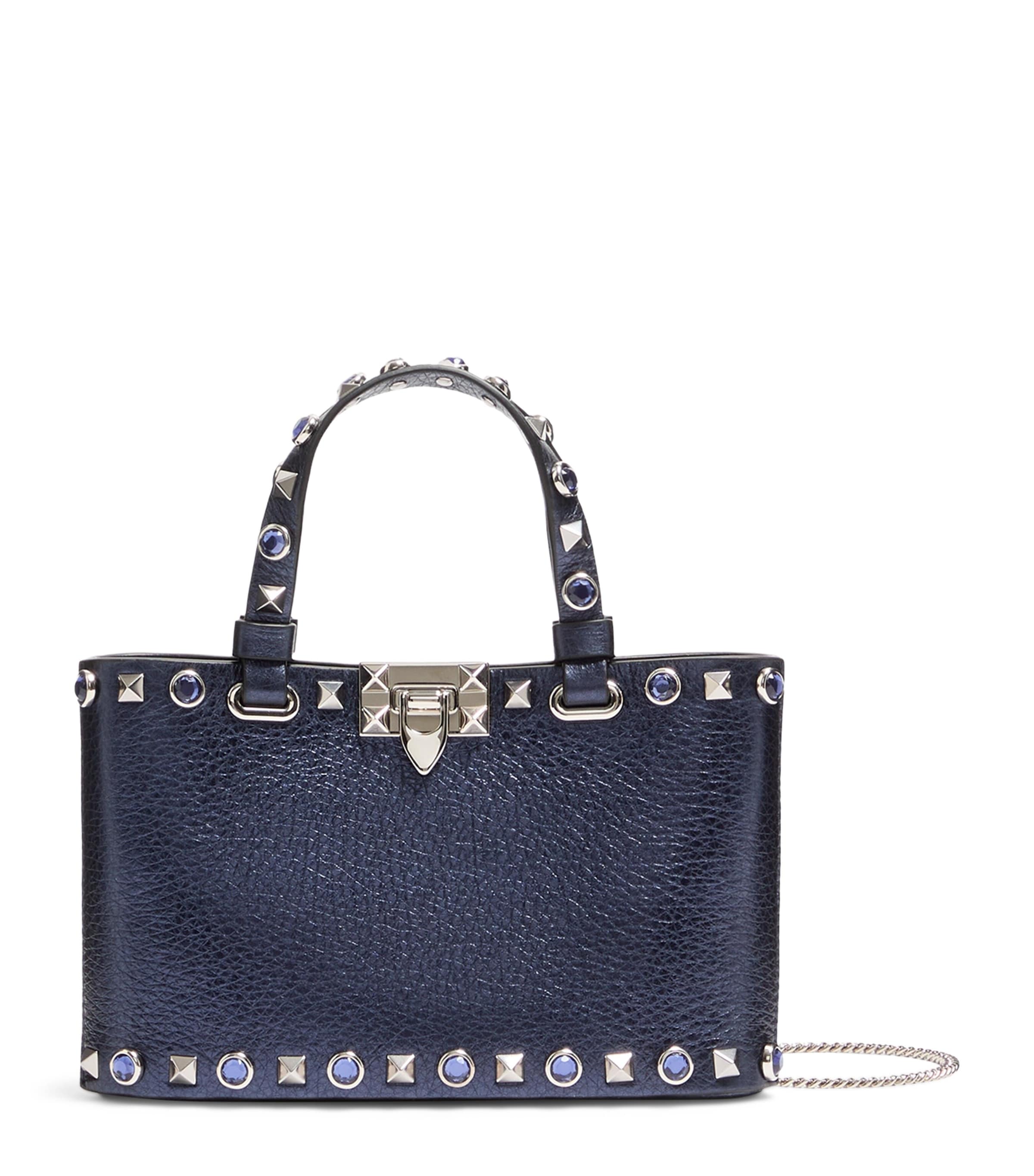 Valentino Garavani Mini Leather Rockstud Tote Bag Image 1