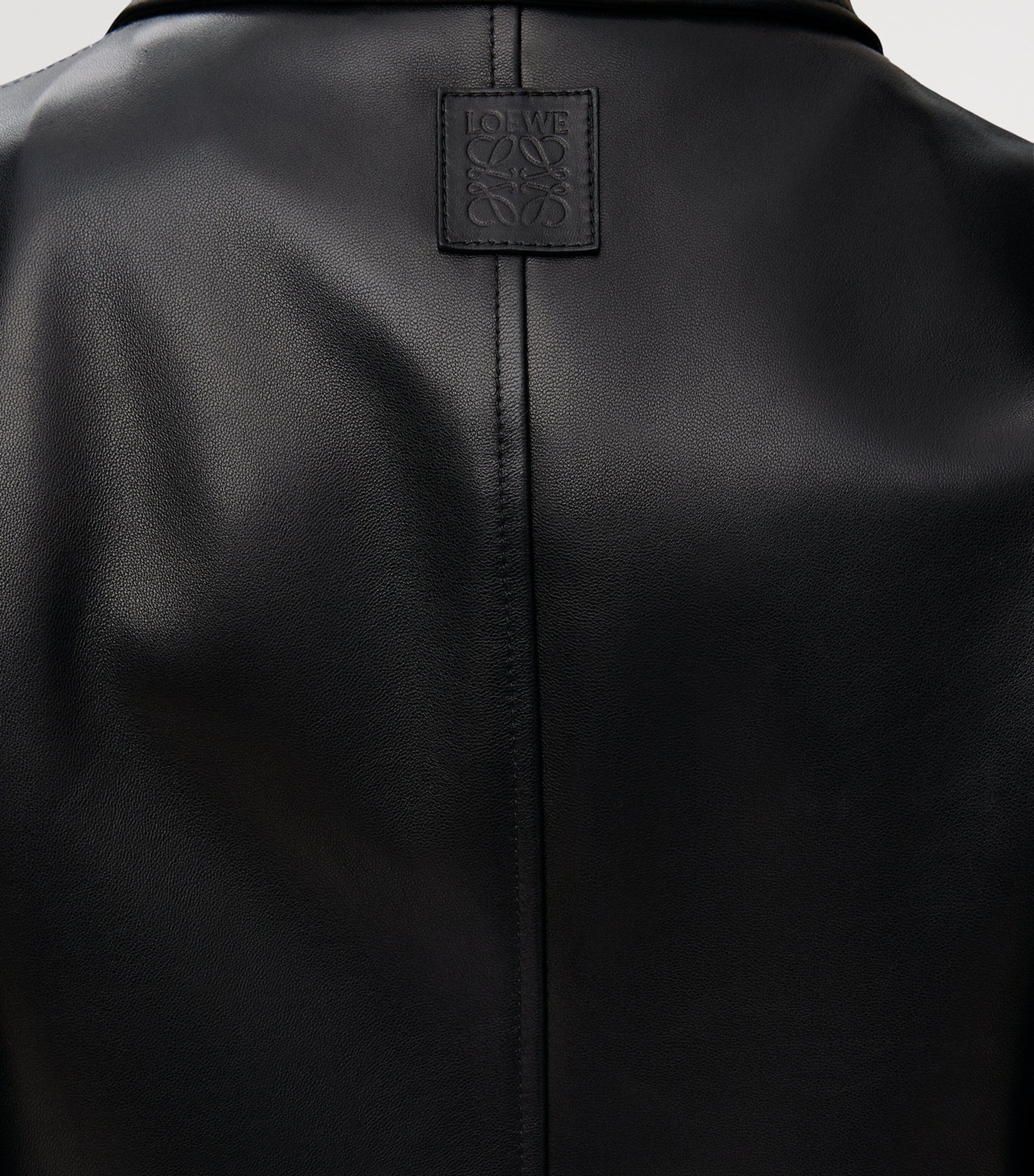 Leather Buckled Shirt Jacket BLACK Image 5