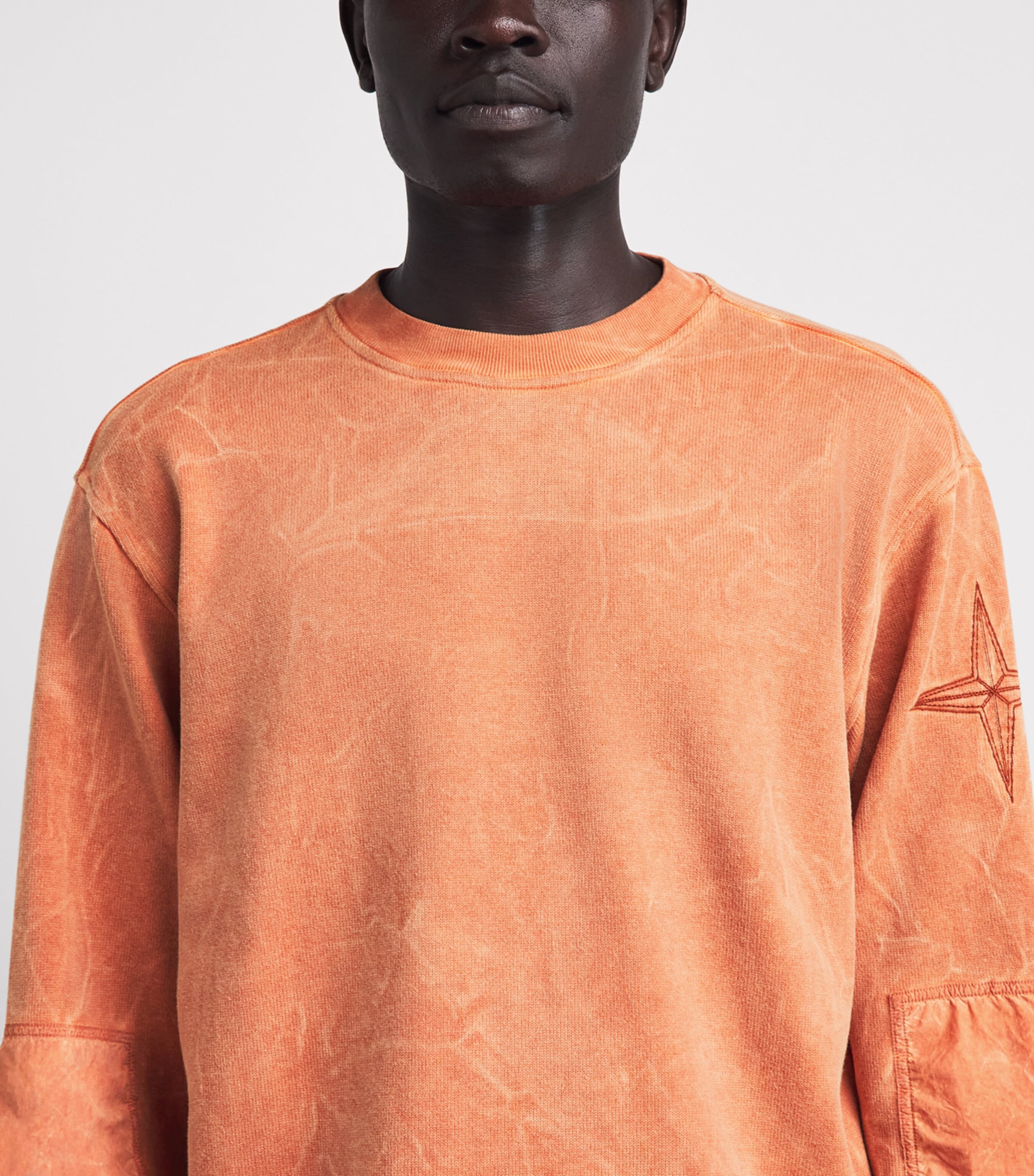 Stone Island Mens Cotton Dyed Vanisé Sweatshirt Image 3