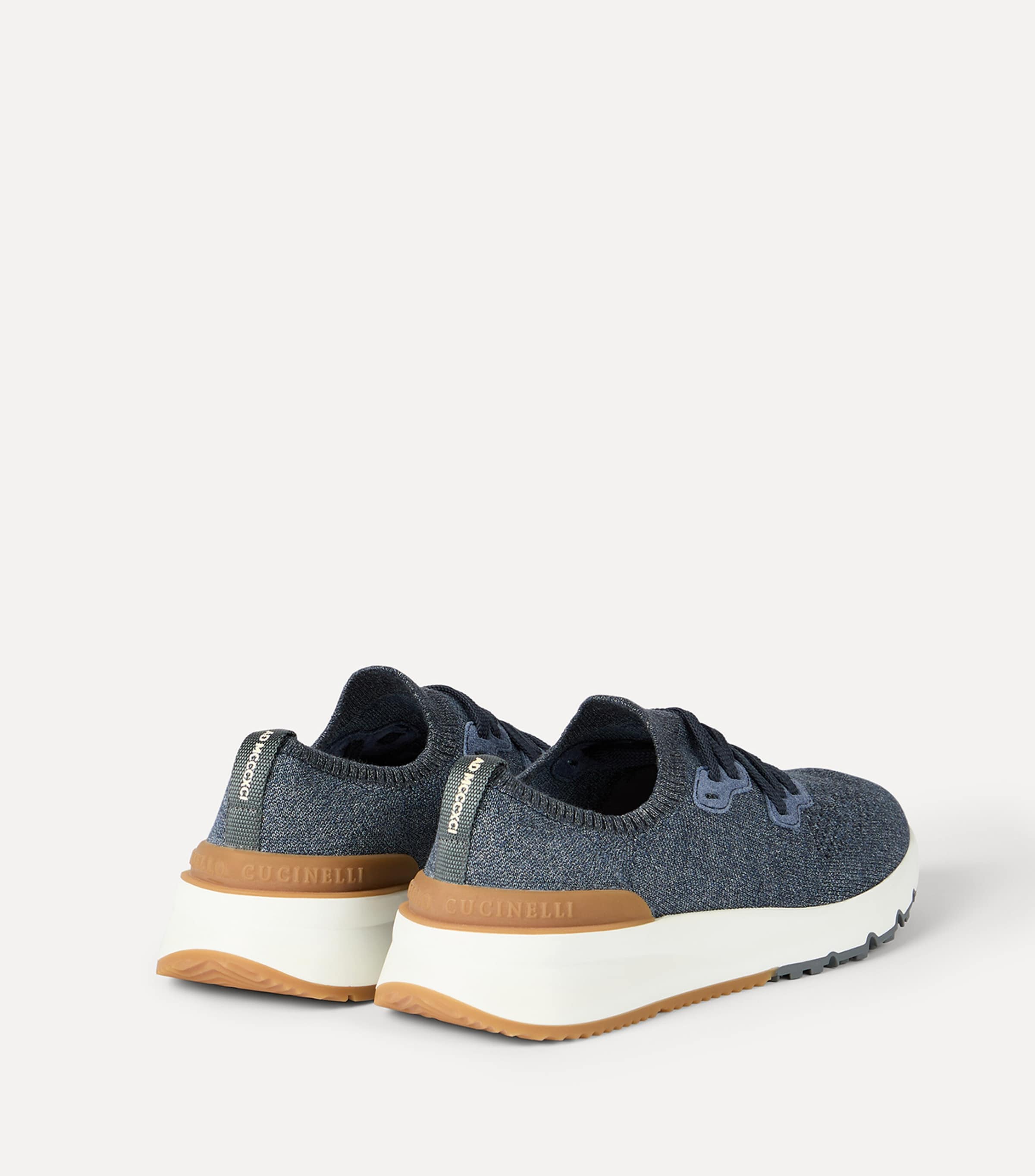 Brunello Cucinelli Cotton-Blend Chiné-Knit Sneakers Image 5