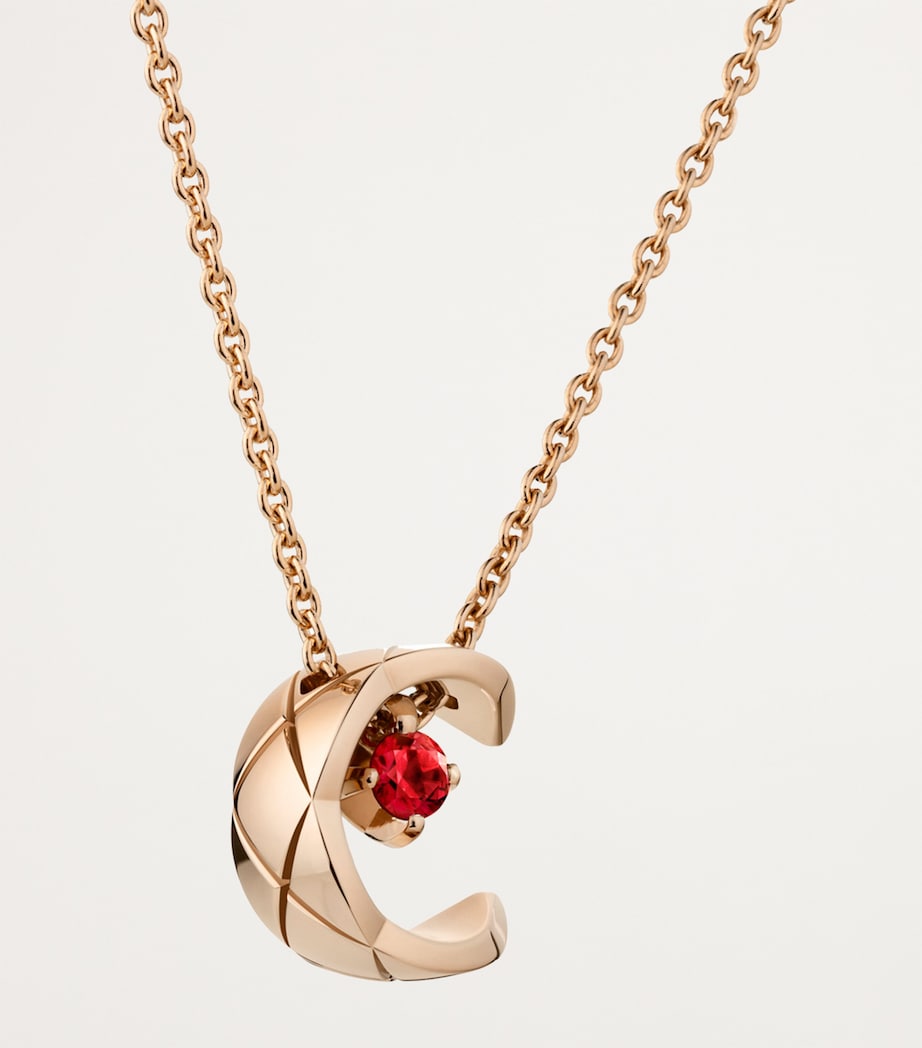 Beige Gold and Ruby Coco Crush Necklace BEIGE Image 3