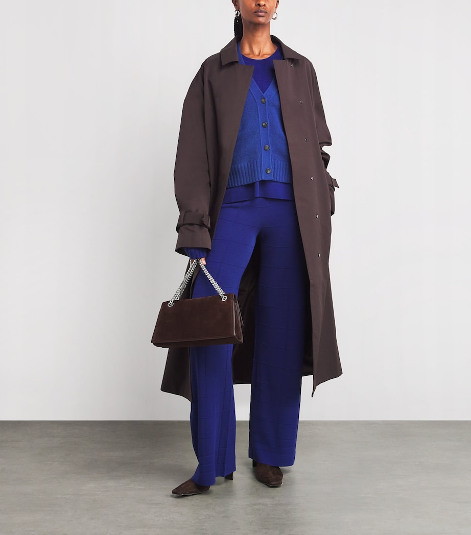 Open Cashmere V-Neck Cardigan COBALT Image 2