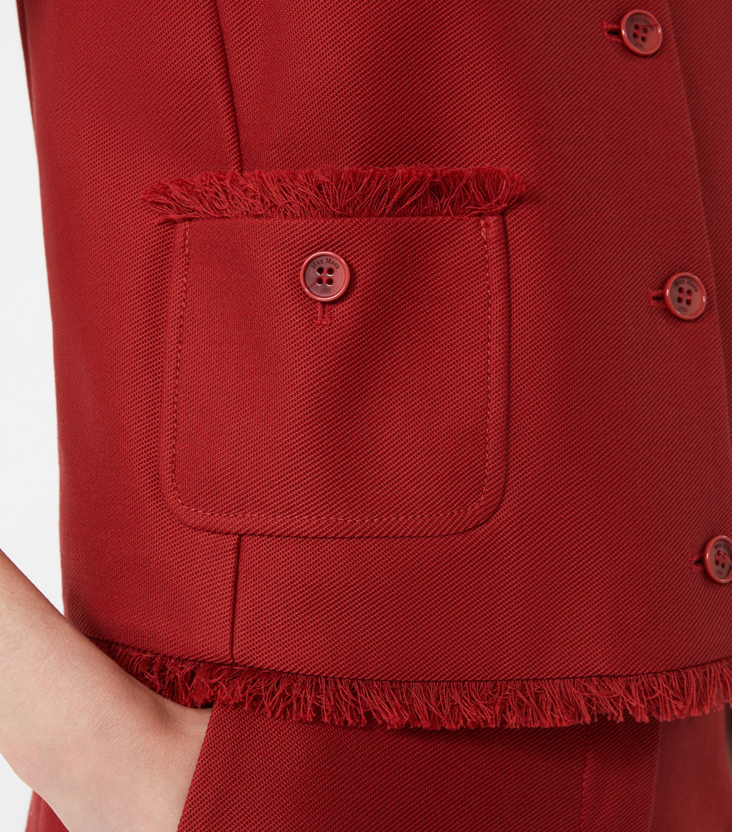 Max Mara Womens Cotton Gabardine Waistcoat Red Image 5