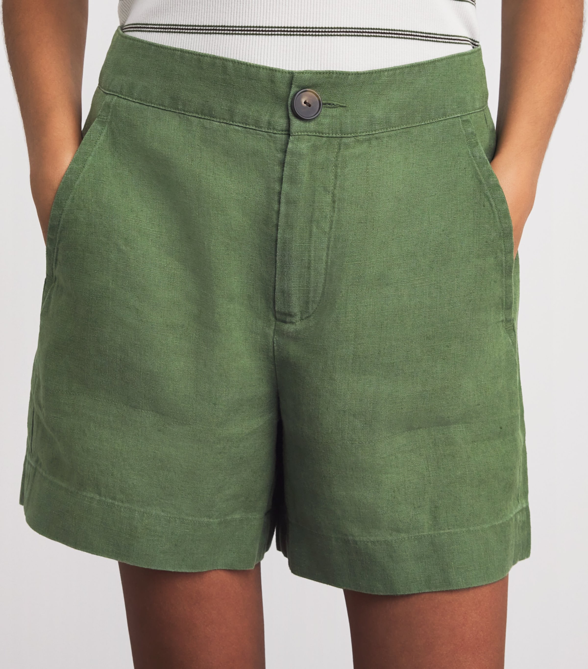 Vince Womens Hemp Bermuda Shorts Herb Image 3