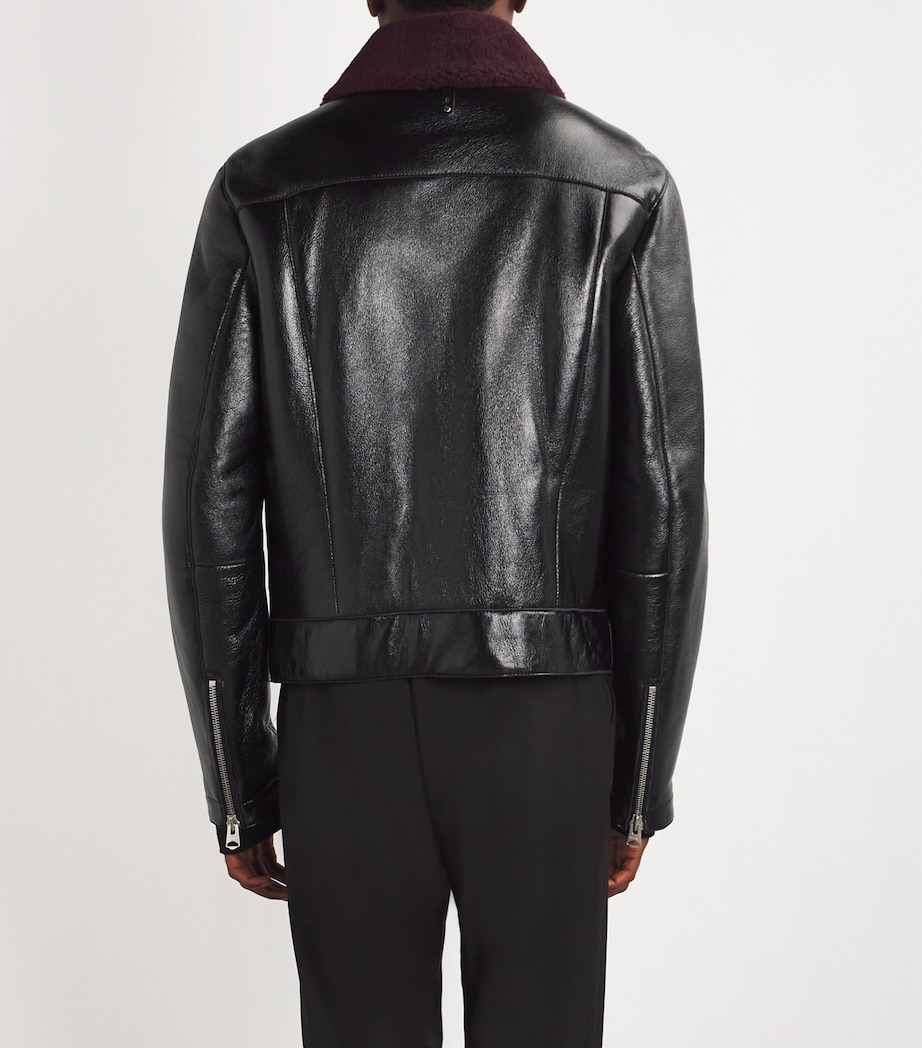 Sheepskin Enzo Jacket BLACK-GARNET Image 4