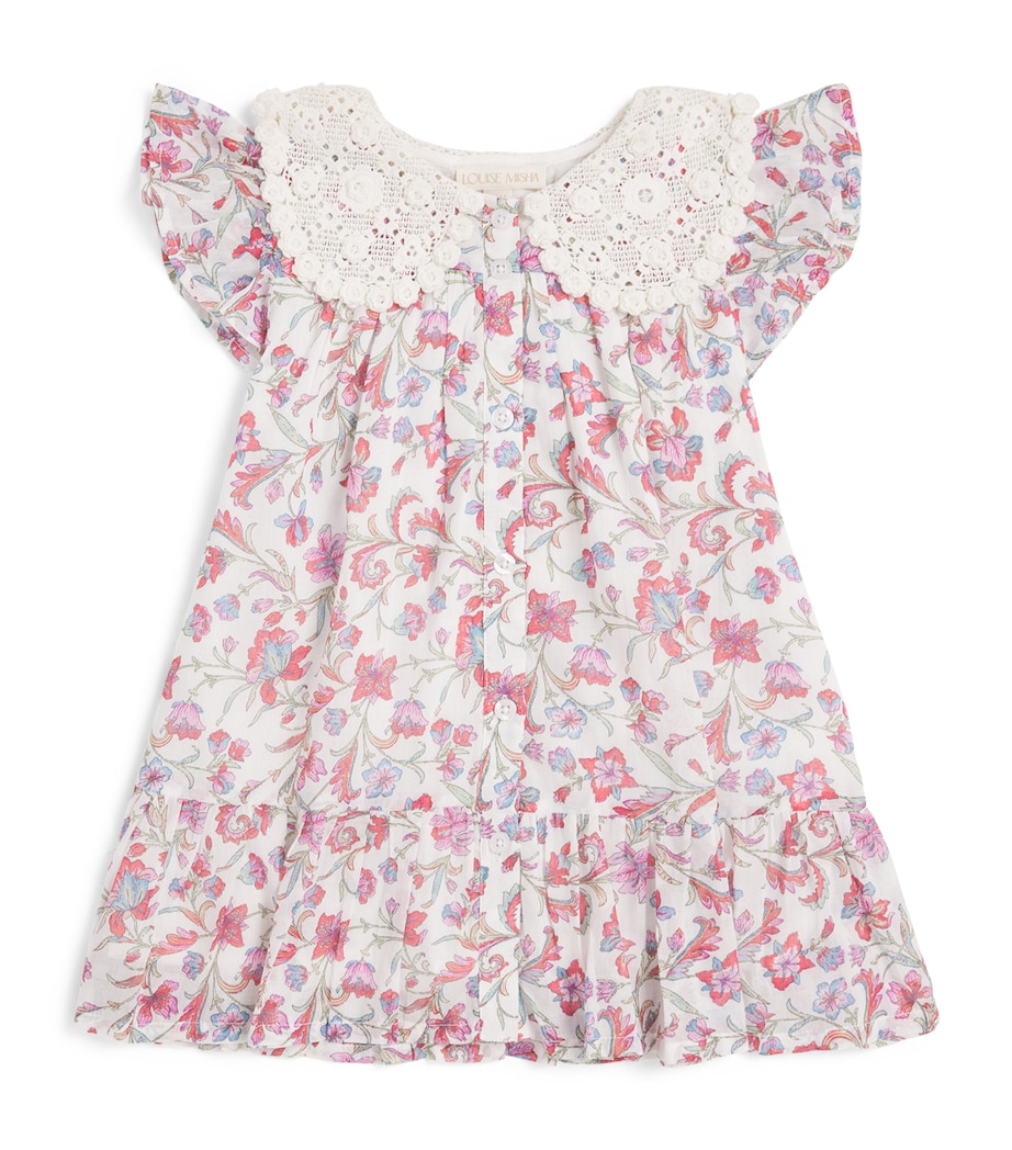 Louise Misha Cotton Floral Vaina Dress (2-10 Years) Cream Floral Haven Image 1