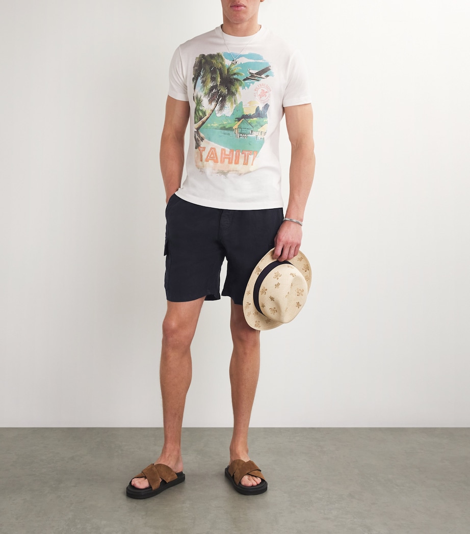 Linen Cargo-Pockets Baie Shorts 390 NAVY Image 2