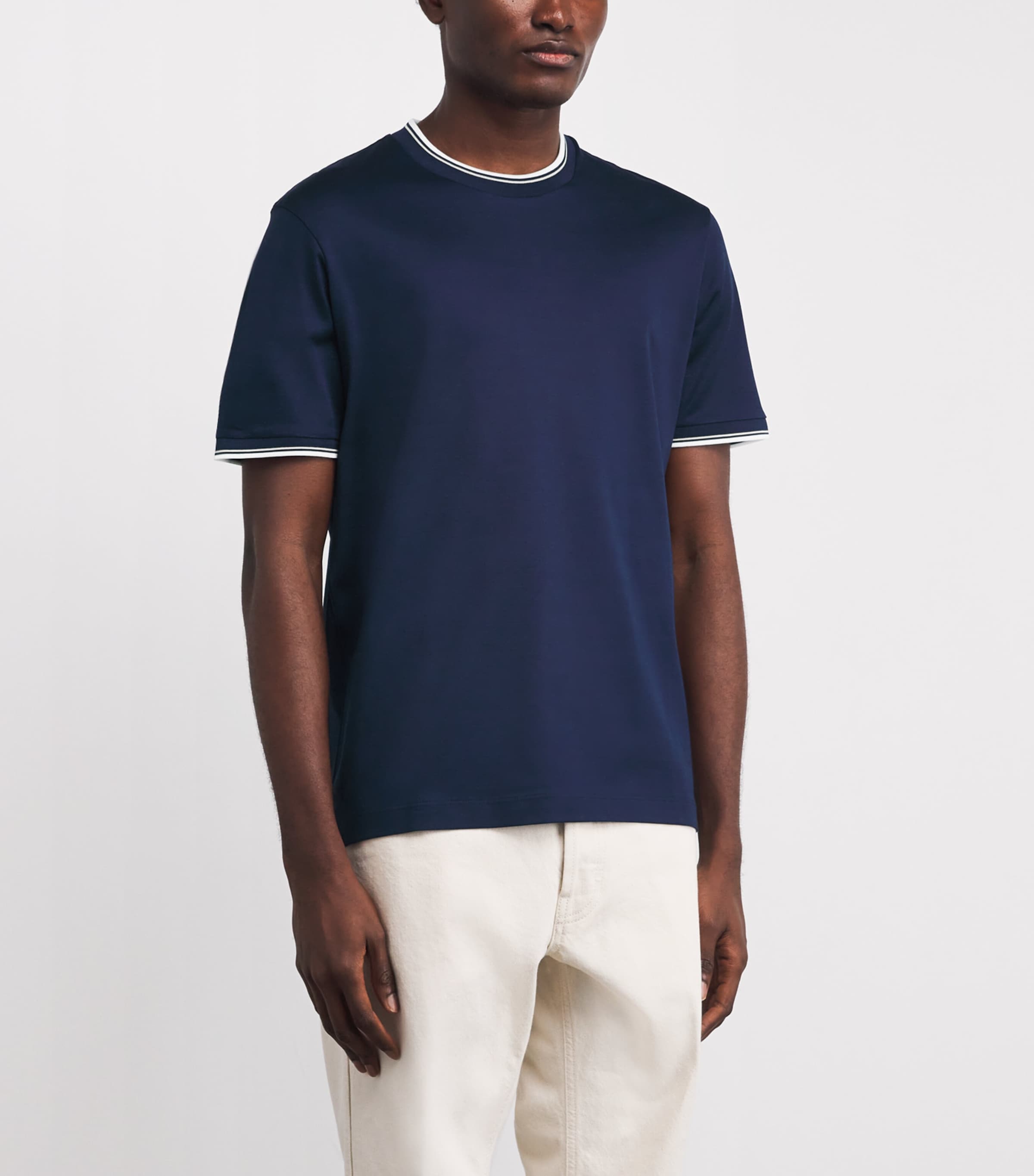 Mercerised Cotton T-Shirt 013 BLUE Image 3