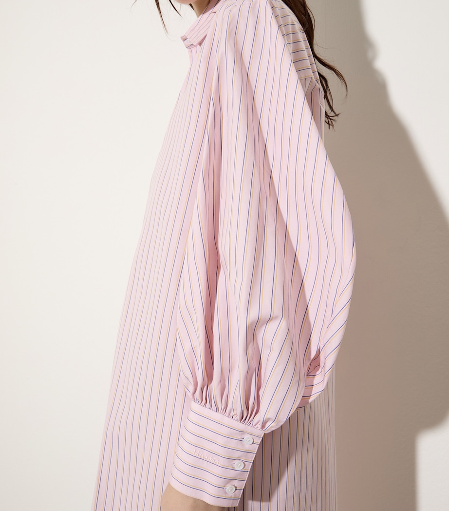 MAX&Co. Womens Cotton Pinstripe Shirt Dress Powder Image 6