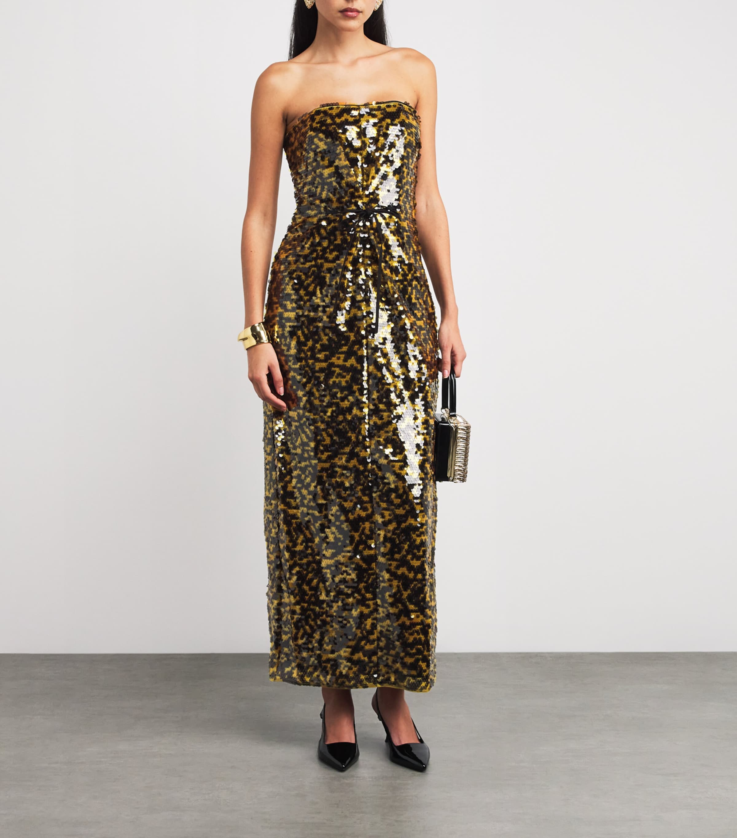 Sequin Cece Maxi Dress TURMERIC/BLACK Image 2