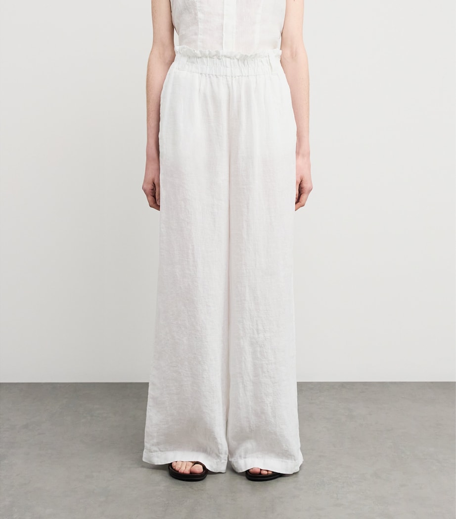Linen Wide-Leg Trousers OPTICAL WHITE Image 3