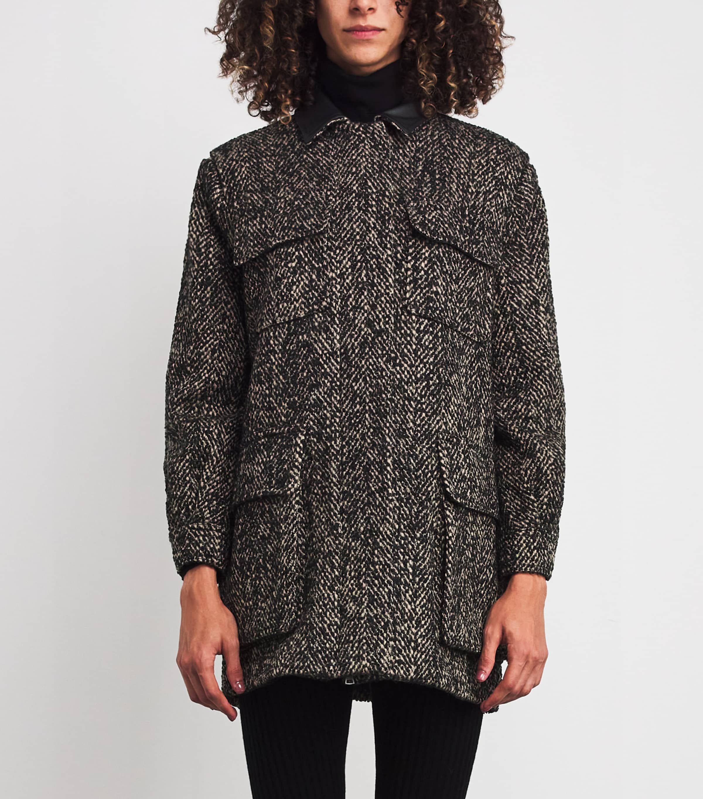 Virgin Wool-Blend Coat BROWN Image 3