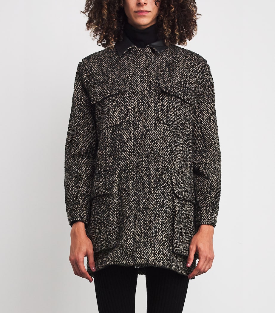 Virgin Wool-Blend Coat BROWN Image 3