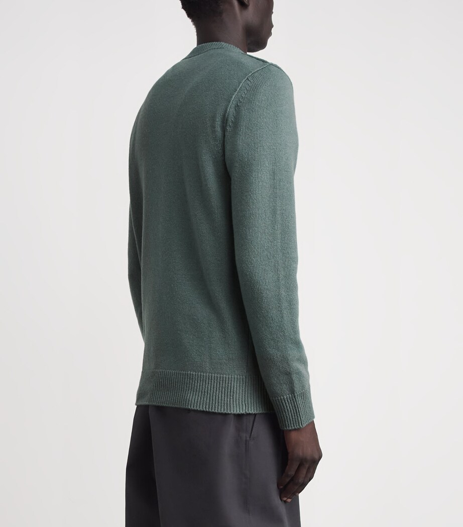 Stone Island Mens Virgin Wool-Blend Compass Sweater Image 5