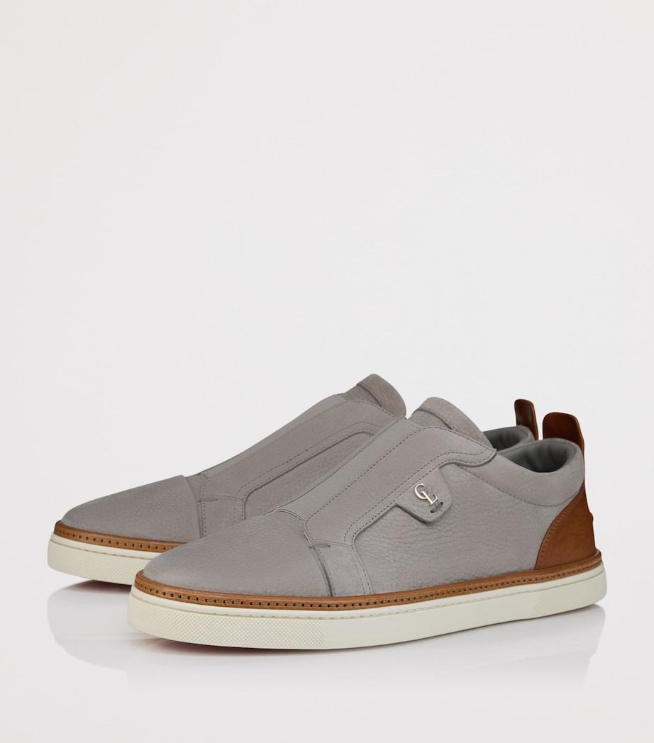 Christian Louboutin Marcontonio Leather Slip-On Sneakers Image 3