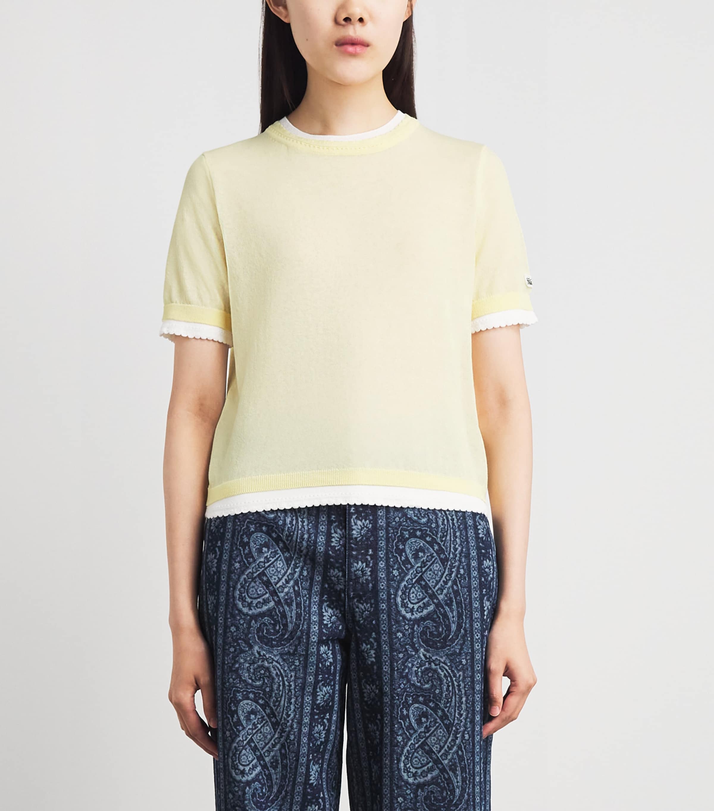 Claudie Pierlot Womens Scalloped Layered Sweater Vanilla Image 4