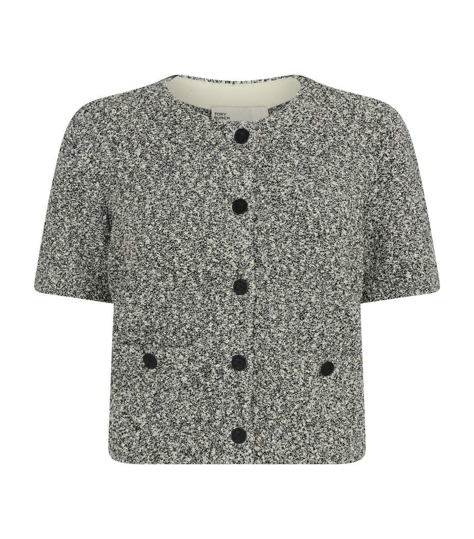Tweed Cropped Jacket 002 BLACK TRUFFLE Image 1
