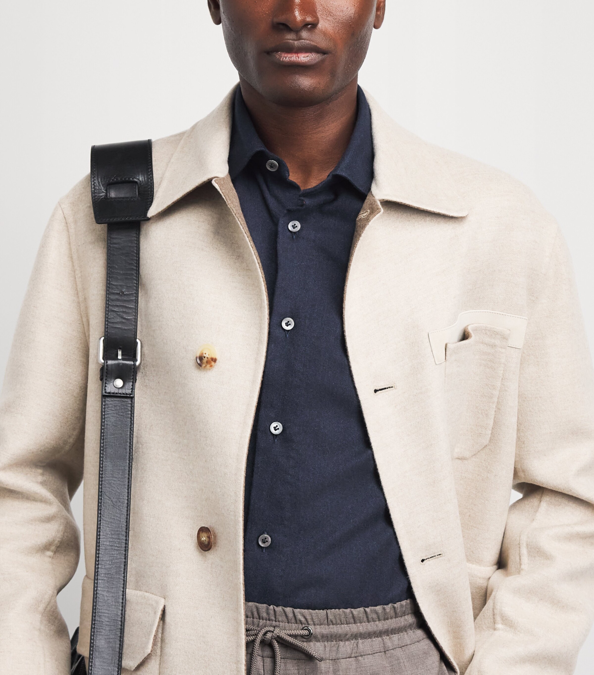 100HANDS Mens Cotton Oxford Shirt Midnight Image 3