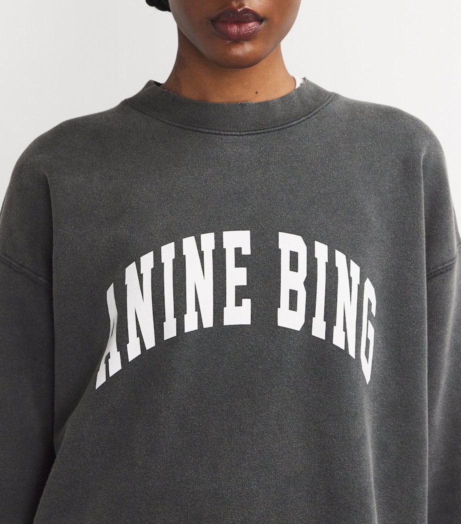 ANINE BING Womens Logo Tyler Sweatshirt Washed Black Image 6