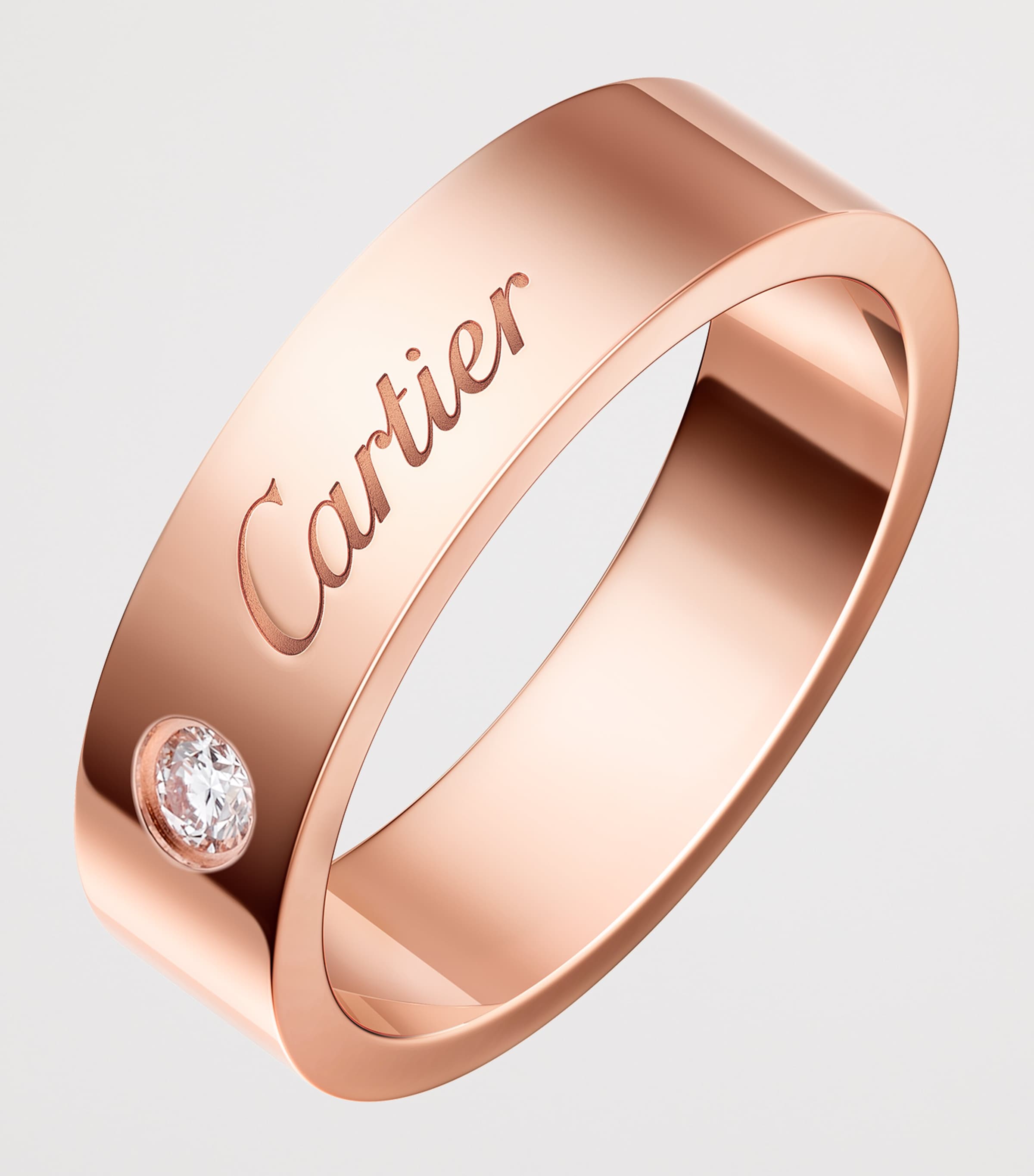 Rose Gold and Diamond C de Cartier Wedding Ring ROSE GOLD Image 3