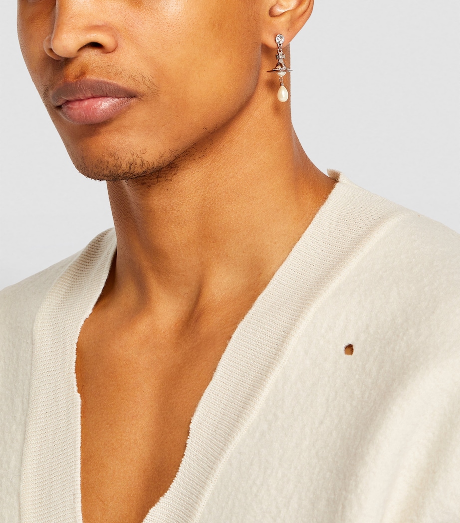 Vivienne Westwood Orb Single Drop Earring Platinum/pearl Image 4