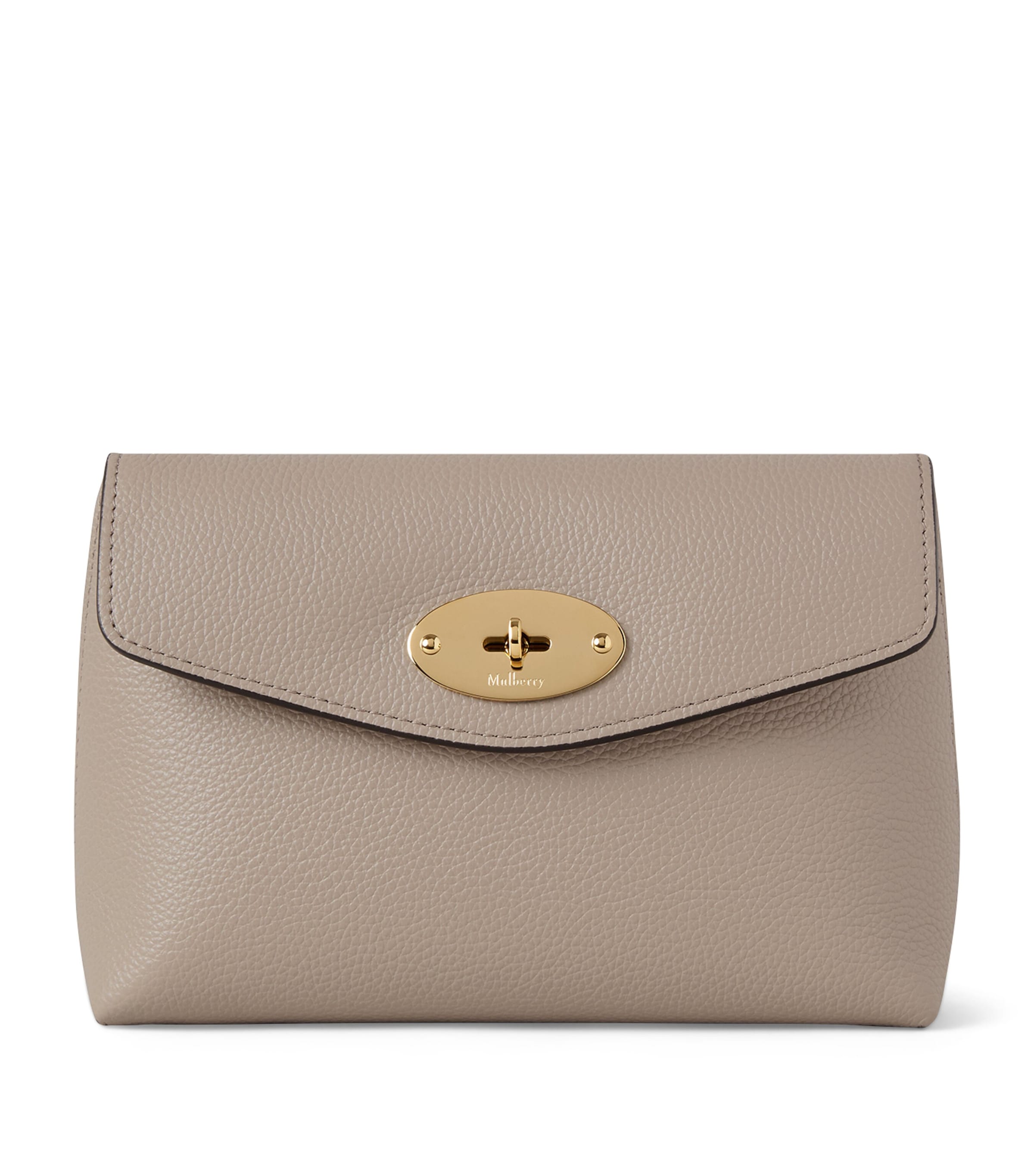 Mulberry Leather Darley Cosmetic Pouch Cashmere Taupe Image 1