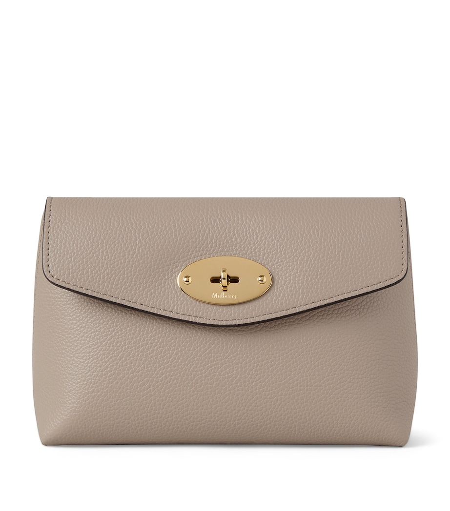 Mulberry Leather Darley Cosmetic Pouch Cashmere Taupe Image 1