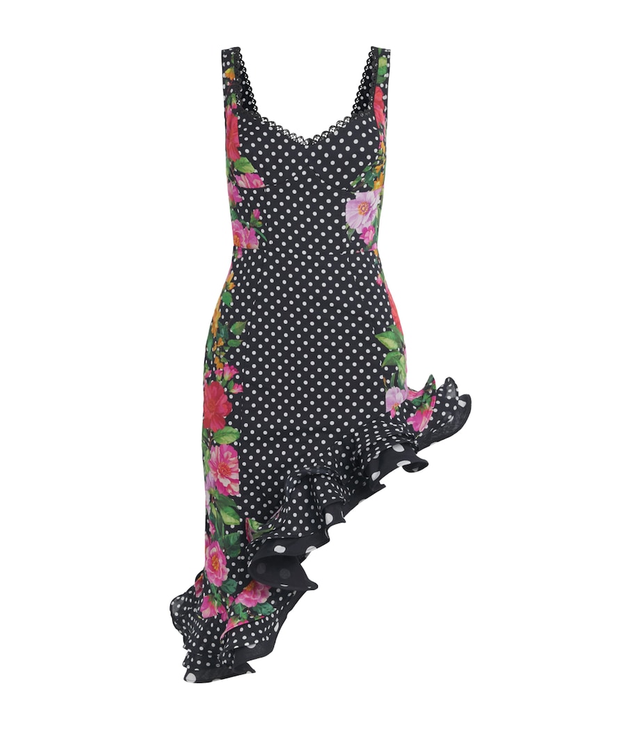 Charo Ruiz Ibiza Womens Floral Polka-Dot Almara Mini Dress Black Dots Image 1