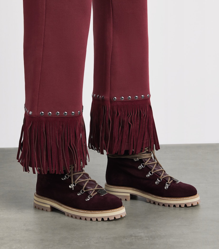 Organic Cotton-Blend Reign Flared Sweatpants 4748 VINO ROSSO Image 6