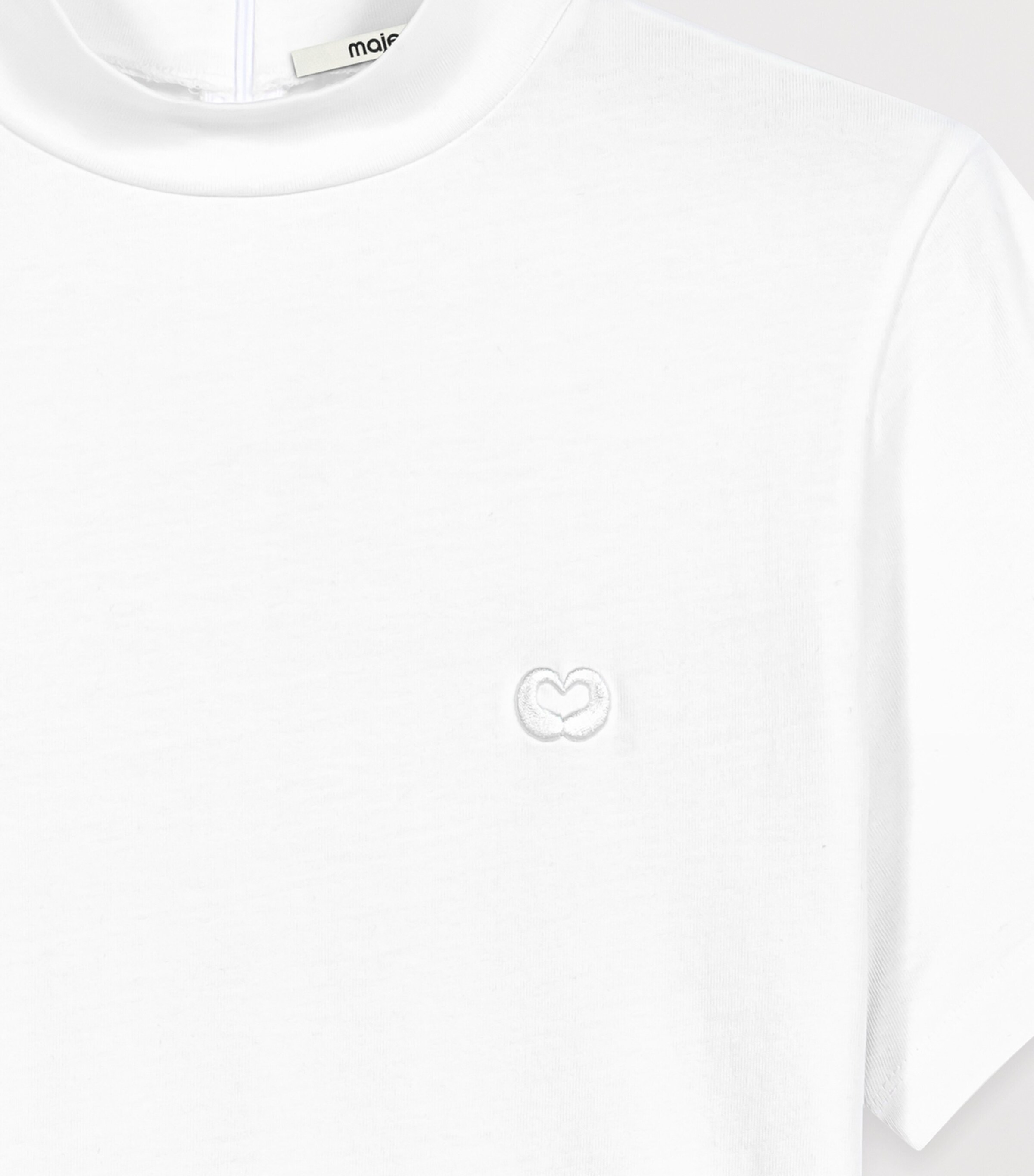 Maje Womens Funnel-Neck Zipped T-Shirt White Image 9