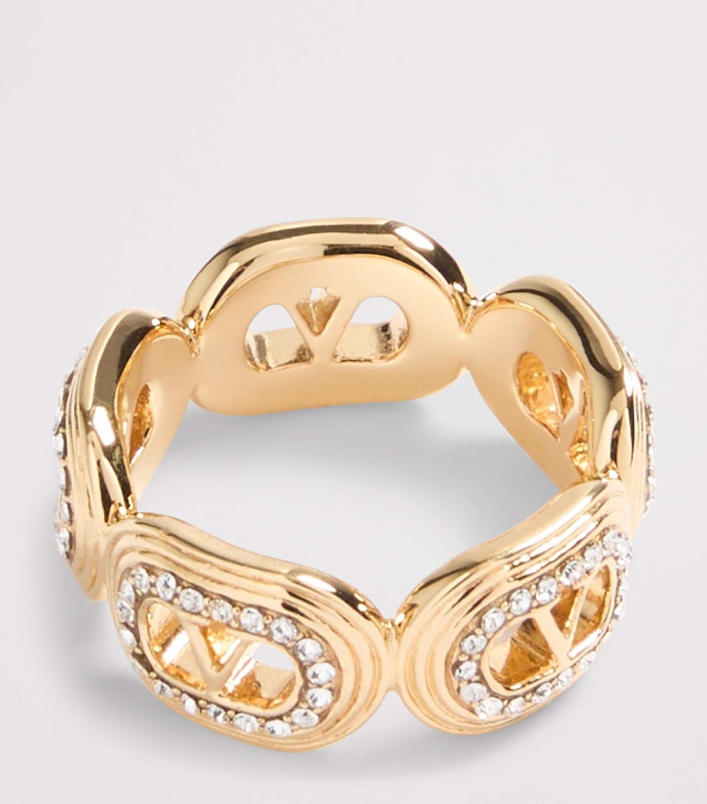 Valentino Garavani Embellished Ovalette VLogo Ring Image 3
