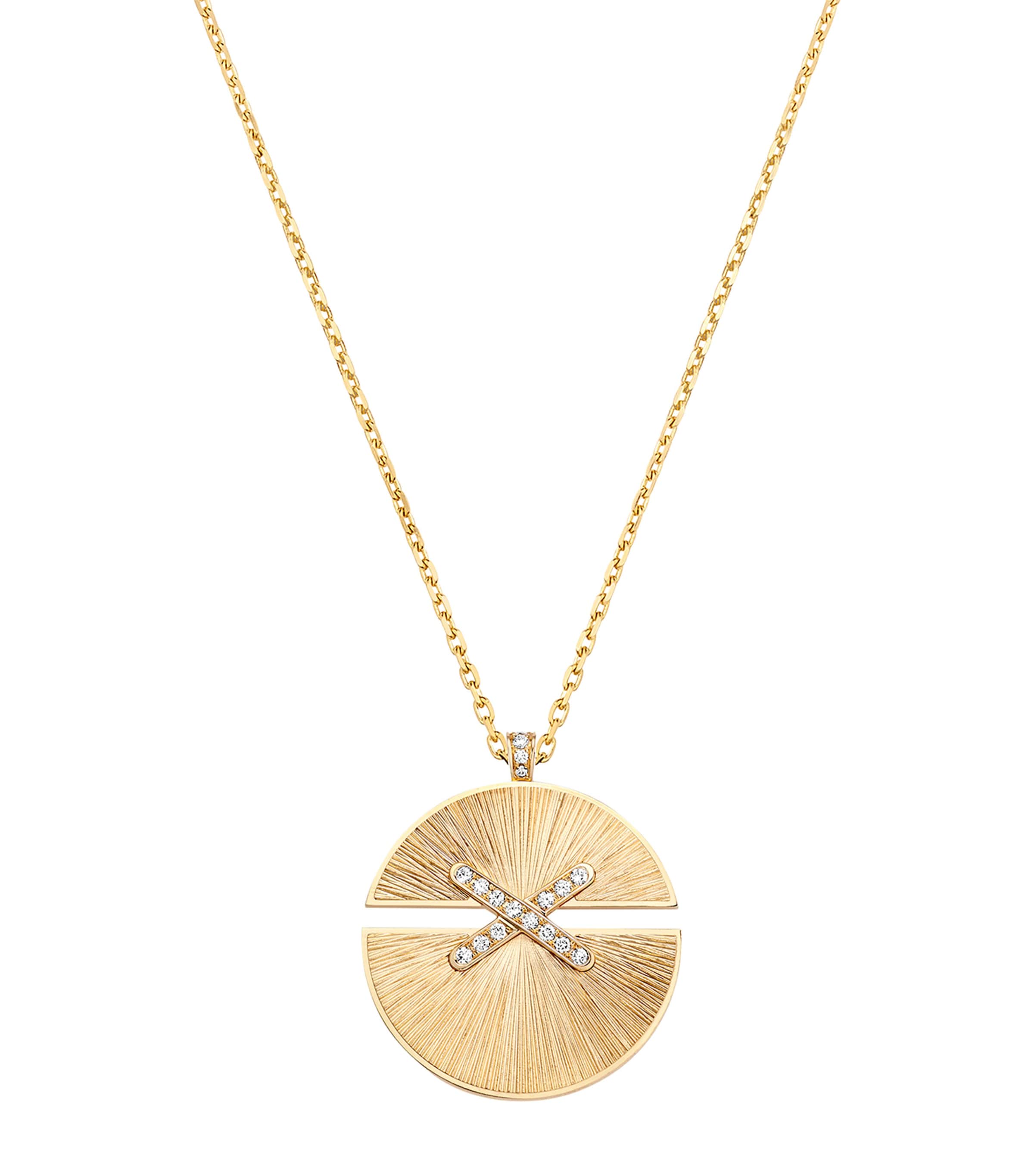 Large Yellow Gold and Diamond Jeux de Liens Harmony Pendant Necklace YELLOW GOLD Image 1