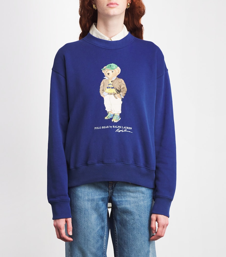 Cotton-Blend Polo Bear Sweatshirt BLUE YACHT Image 3
