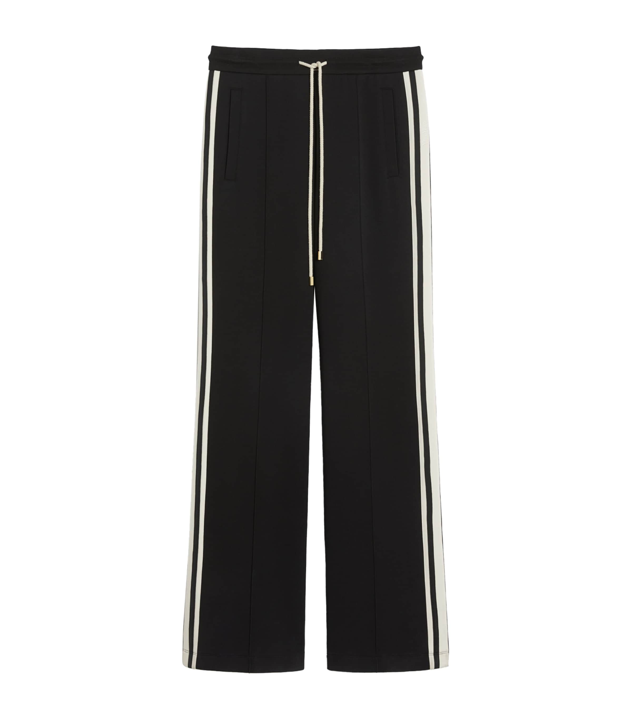 Max Mara Womens Cotton-Blend Flared Sweatpants Black Image 1